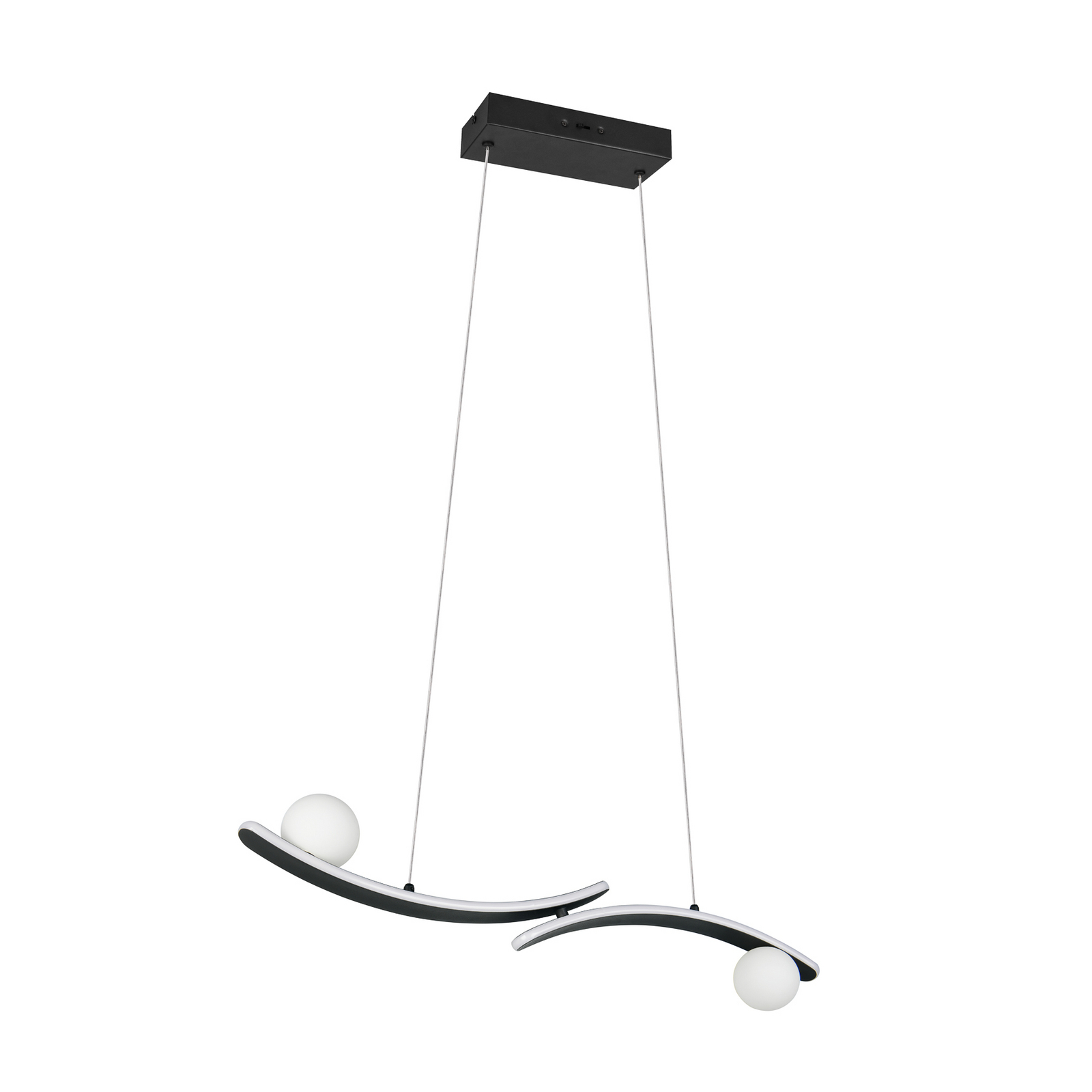 Lampă suspendată LED Napoli, negru mat, lungime 82 cm, metal