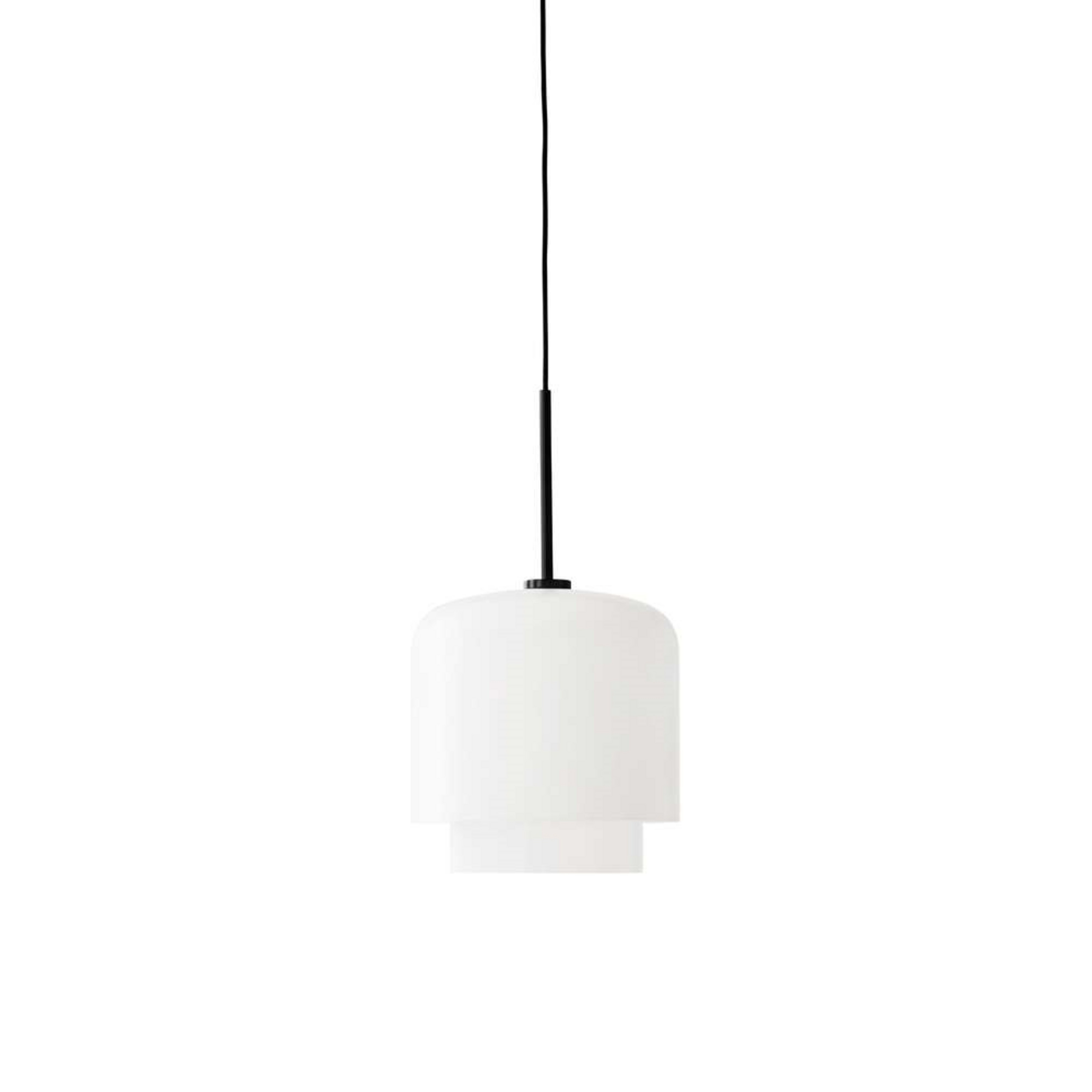Megumi hanglamp, Ø 28 cm, zwart/opaal