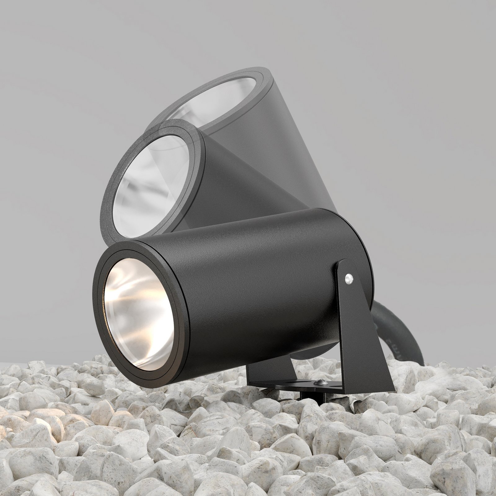 Maytoni LED-Erdspießstrahler Bern, γραφίτη, Ø 13 cm, IP65