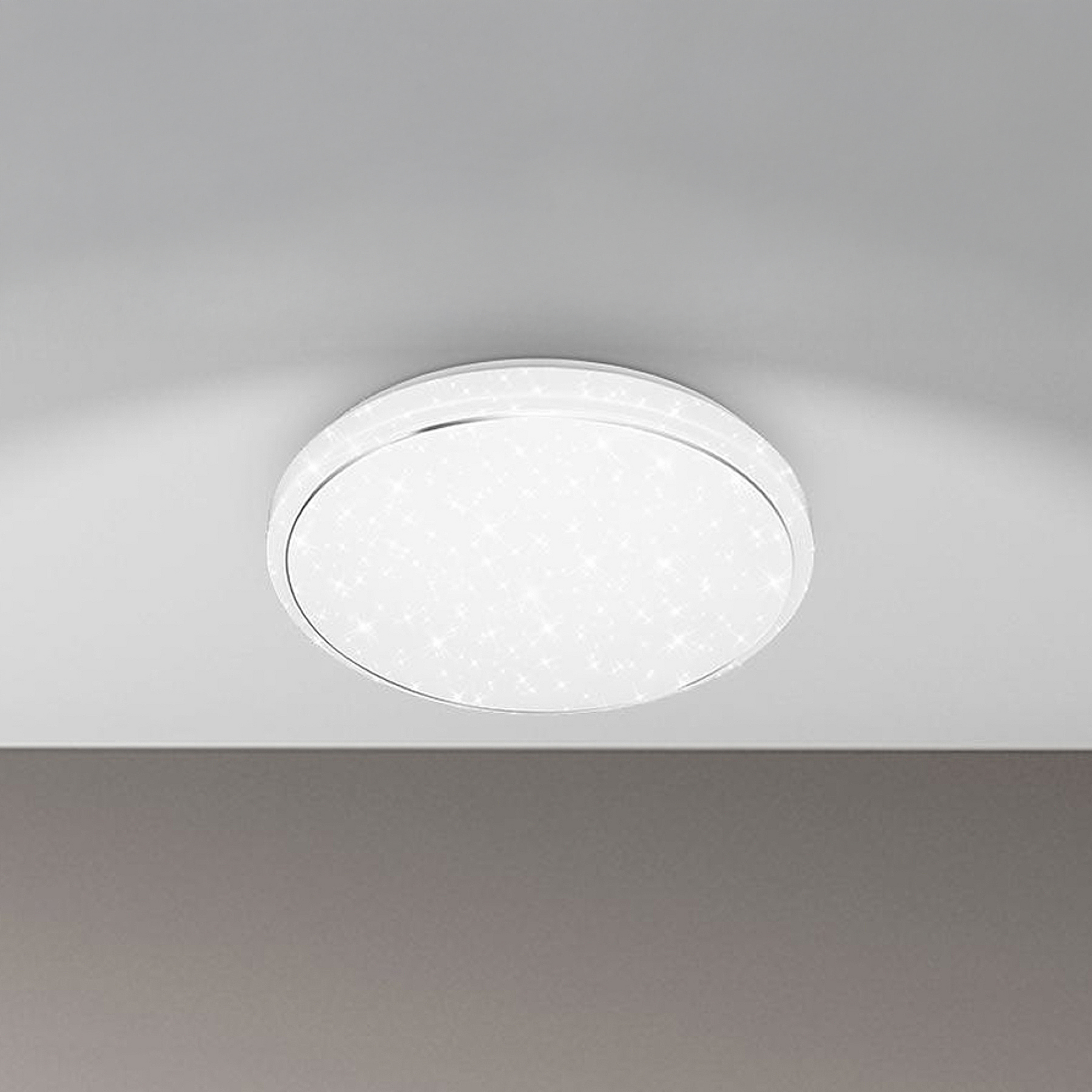 LED-Deckenleuchte Star, weiß, Sternendekor, CCT, dimmbar