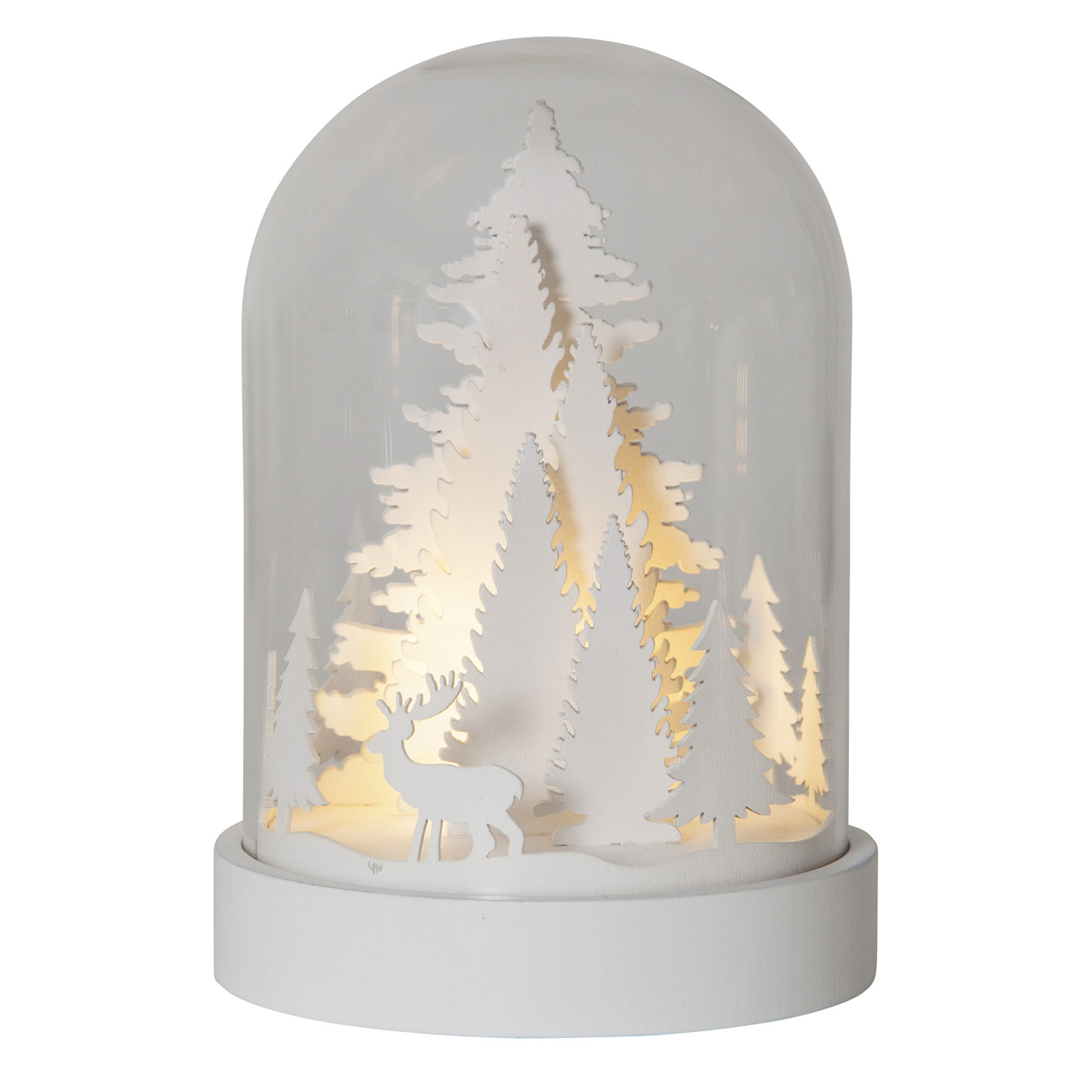 Lampe décorative LED Kupol scène de forêt, blanche