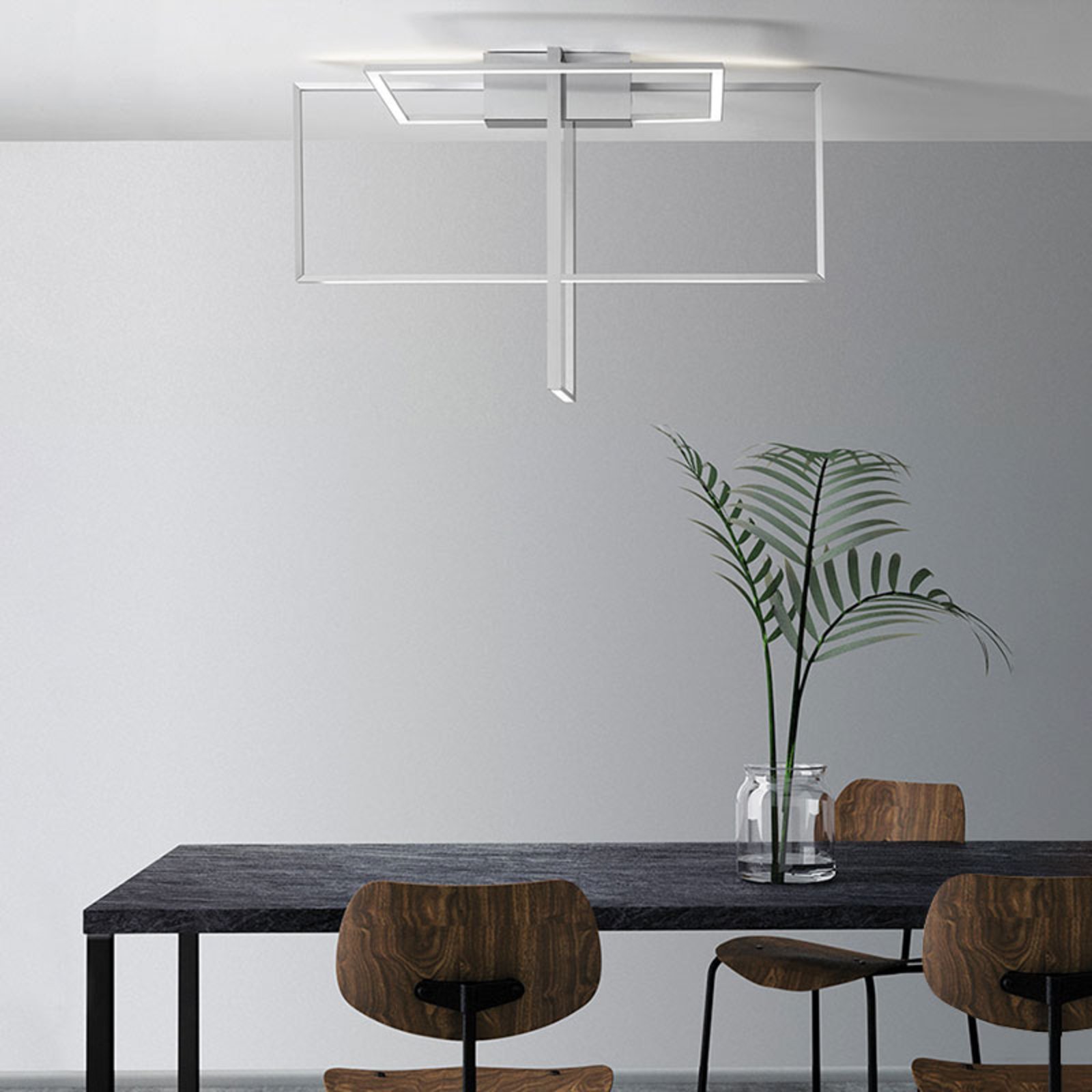 Area - aluminiumkleurige LED plafondlamp