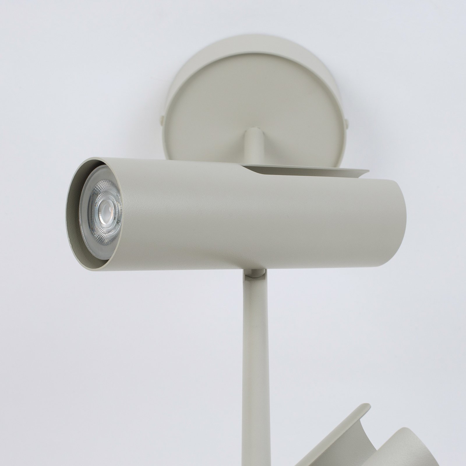 Deckenspot Leda 2, taupe, 2-flammig, Stahl, GU10, Höhe 55 cm