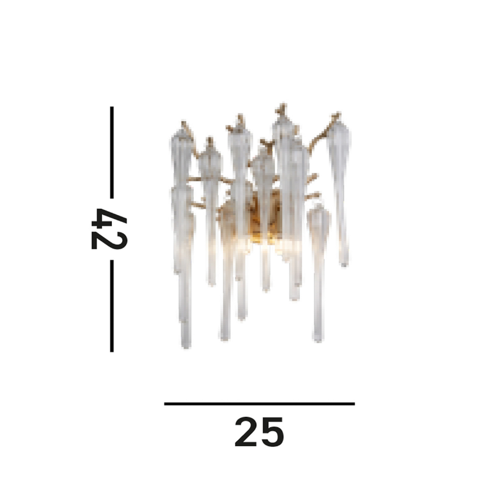 Sienas lampa Heritage, platums 25 cm, zelta krāsā/caurspīdīga, stikls