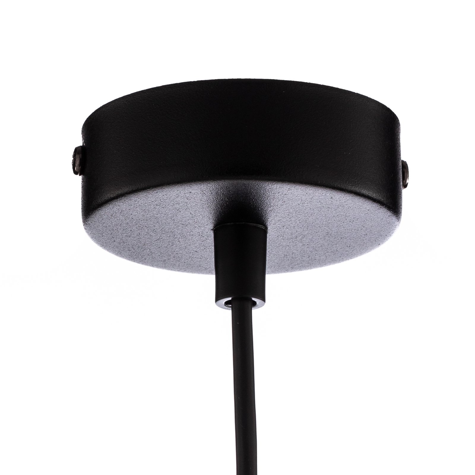 Glassy pendant light, black, graphite, glass, Ø 14 cm, E14