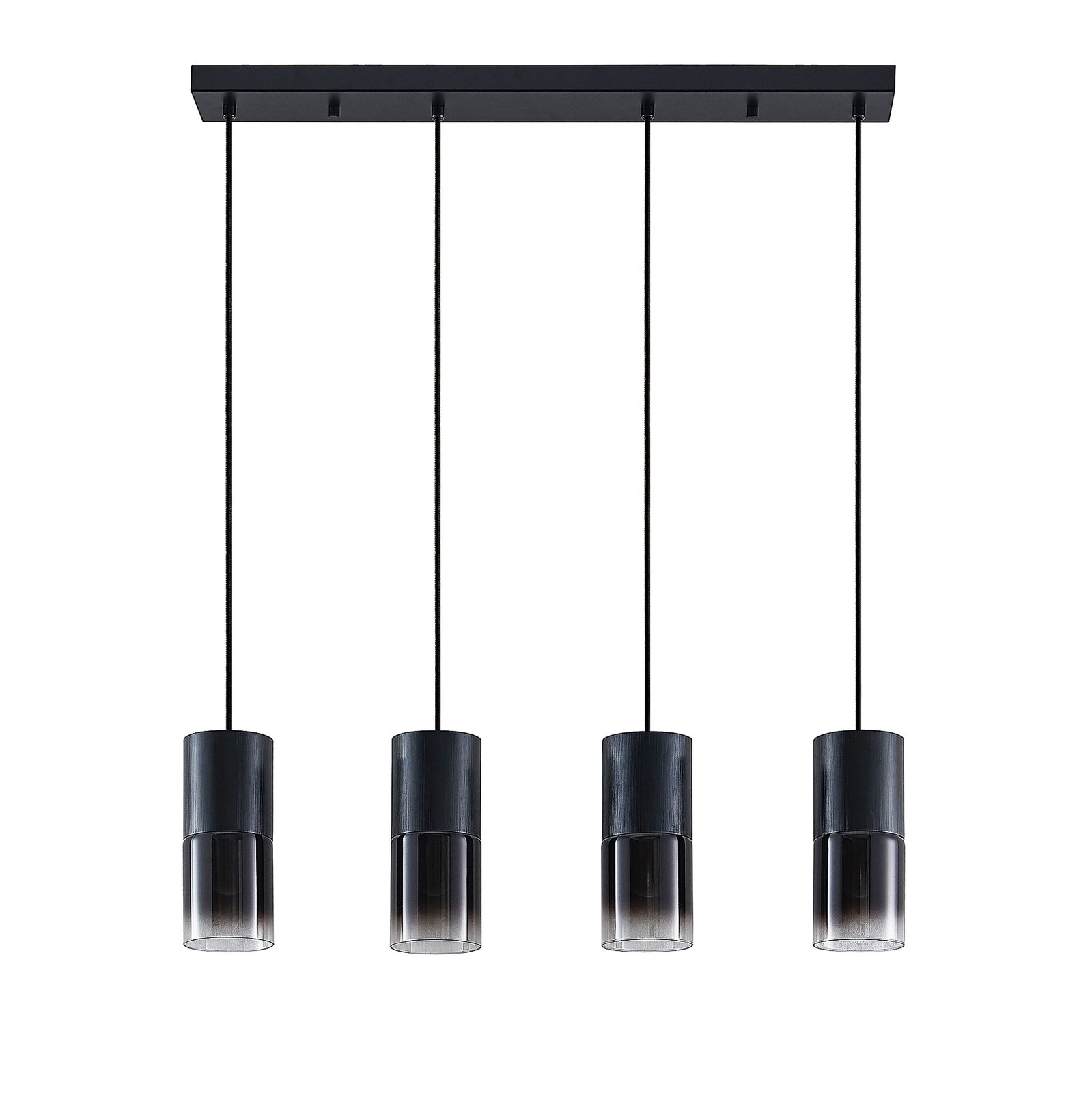 Lindby Berral hanglamp, rookglas, 4-lamps