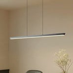 Żyrandol LED Lucande Solvar, 117 cm, czarna, CCT, ściemniany
