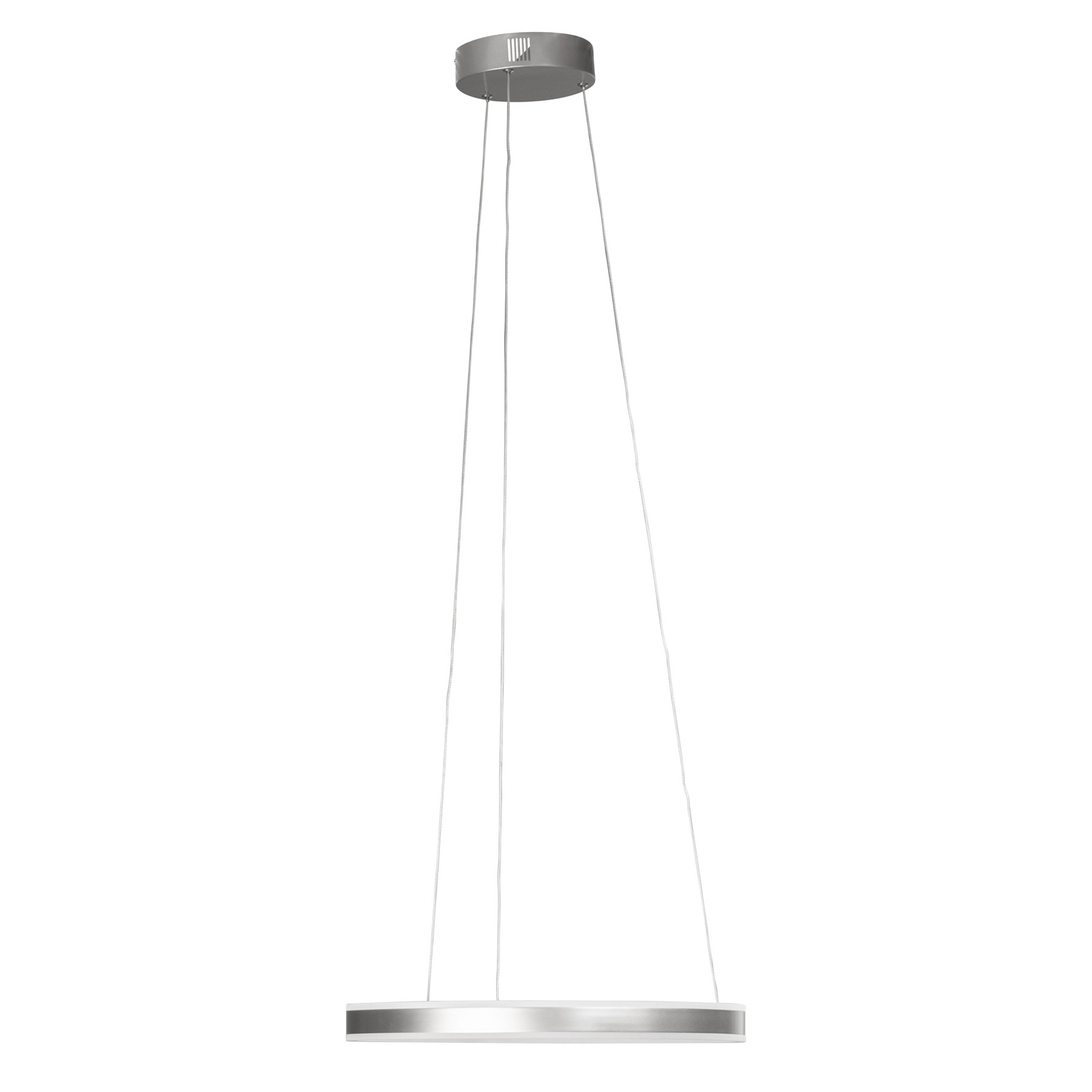 LED hanglamp Sirko, Ø 50 cm, nikkelkleurig, metaal, CCT