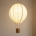 Lindby Aeris kinderkamer hanglamp, beige, Ø 35 cm, textiel, E27
