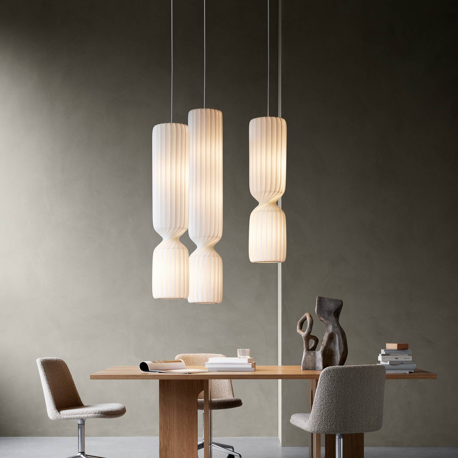 Lampa wisząca Tom Rossau TR41, 100 cm, biała, tworzywo sztuczne, E27