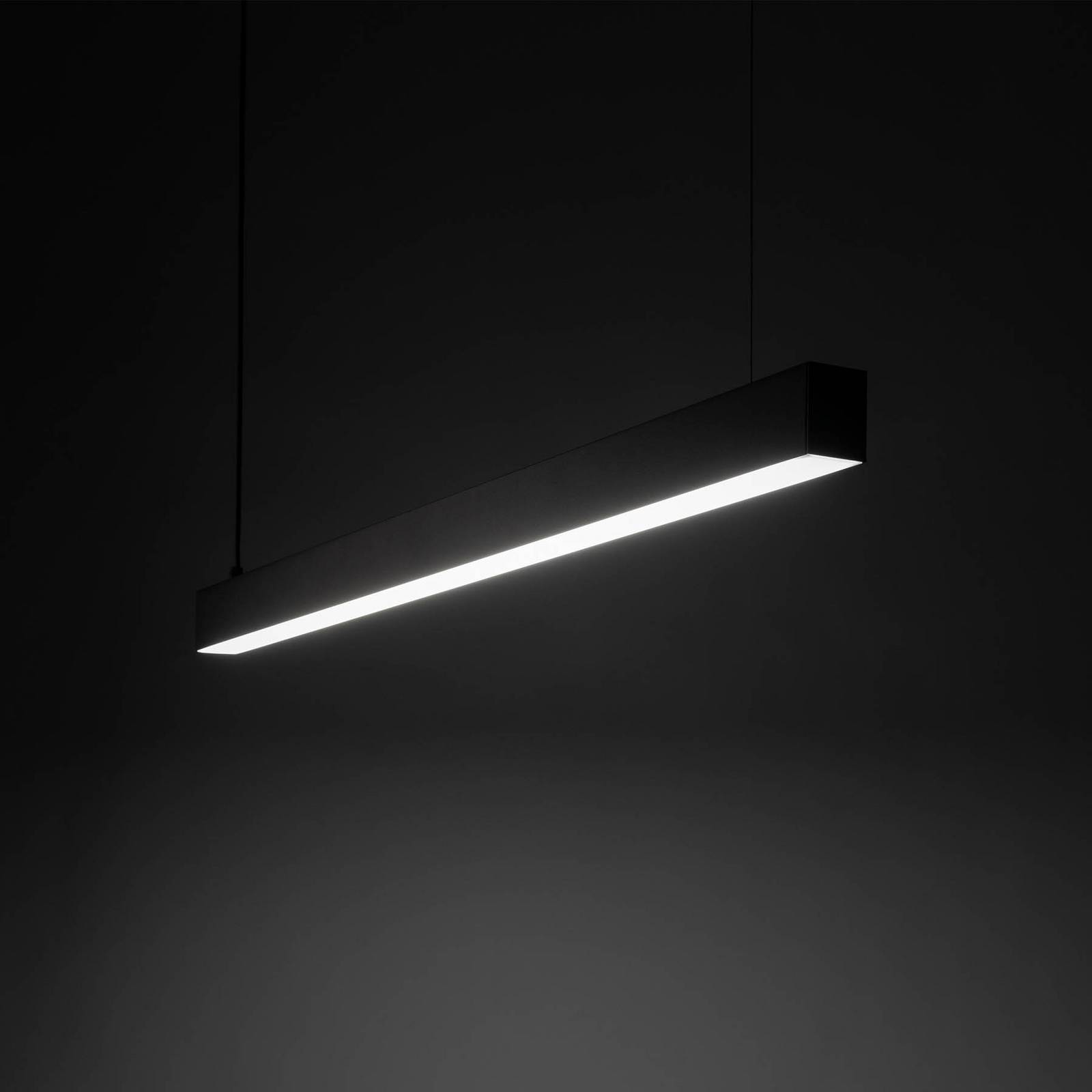 Lampa wisząca Luxe LED, czarna Długość 112,5 cm Metal 4000 K