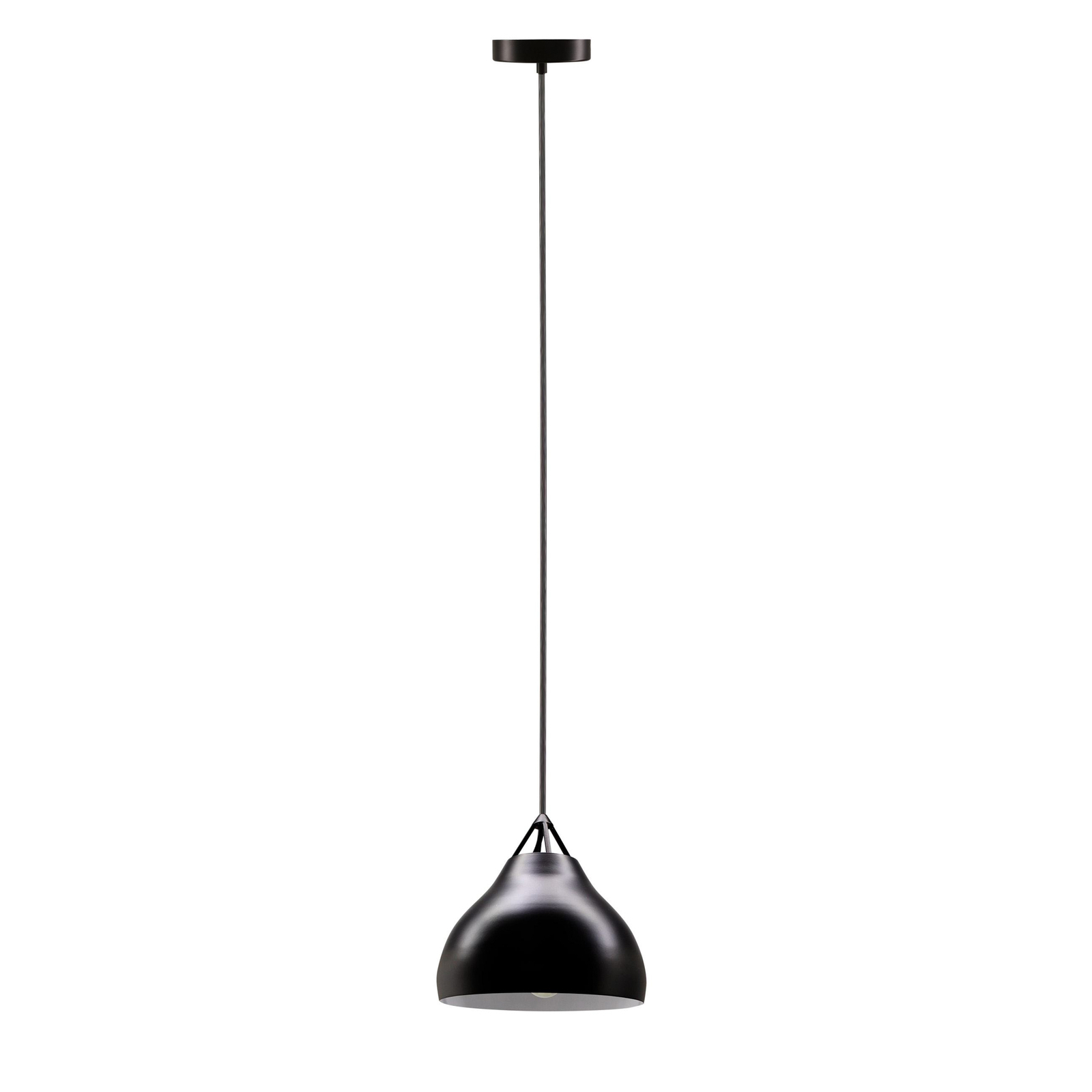 Candeeiro suspenso Dyberg Larsen Pyra, Ø 29 cm, preto, metal