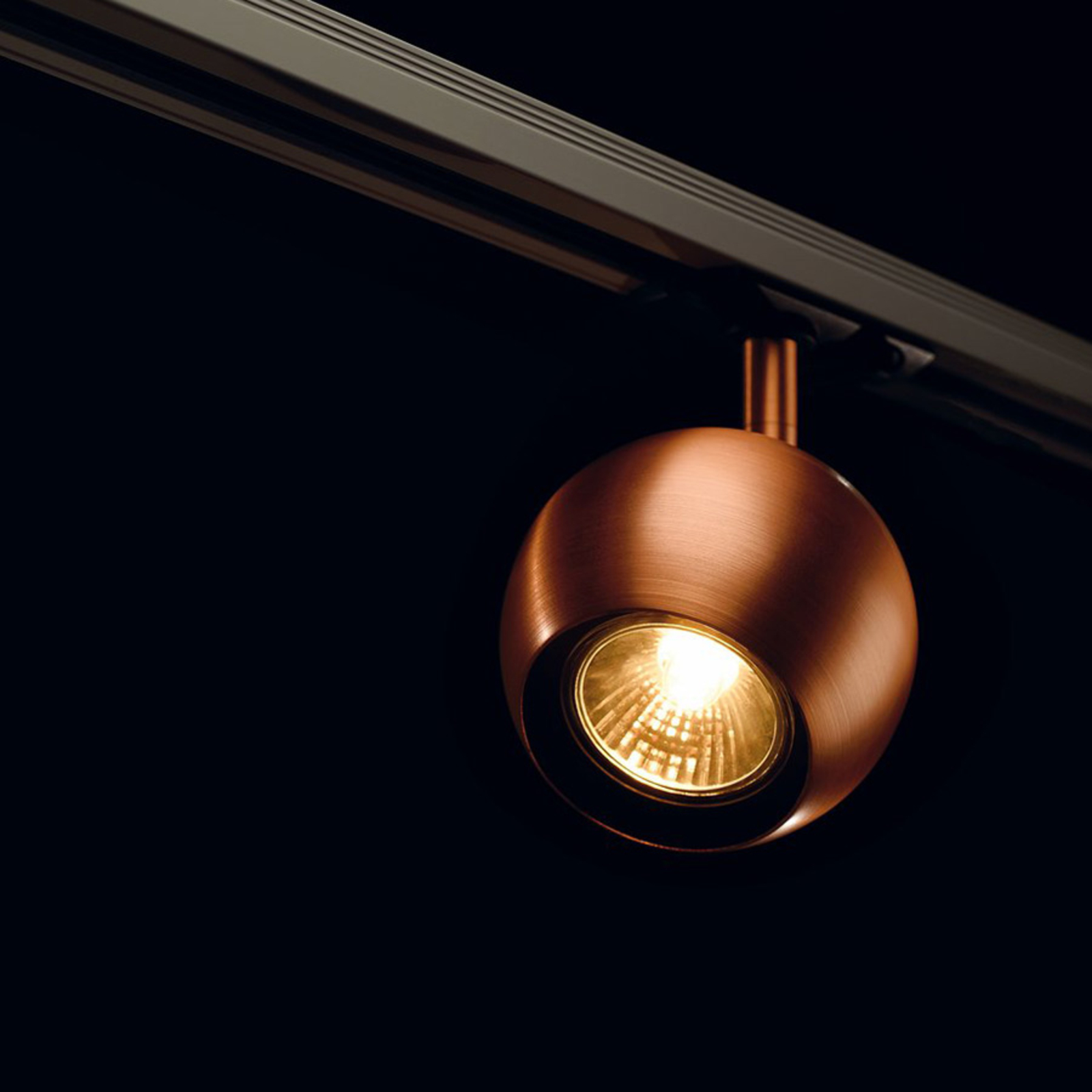 SLV Light Eye 1 hanging light 1-circuit tracks copper, for Living / Dining Room, Steel, GU10, 50 W, energy efficiency: A++, L: 12.2 cm, H: 10 cm
