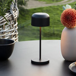 LED tafellamp Lille, hoogte 20 cm, zwart, IP54, USB