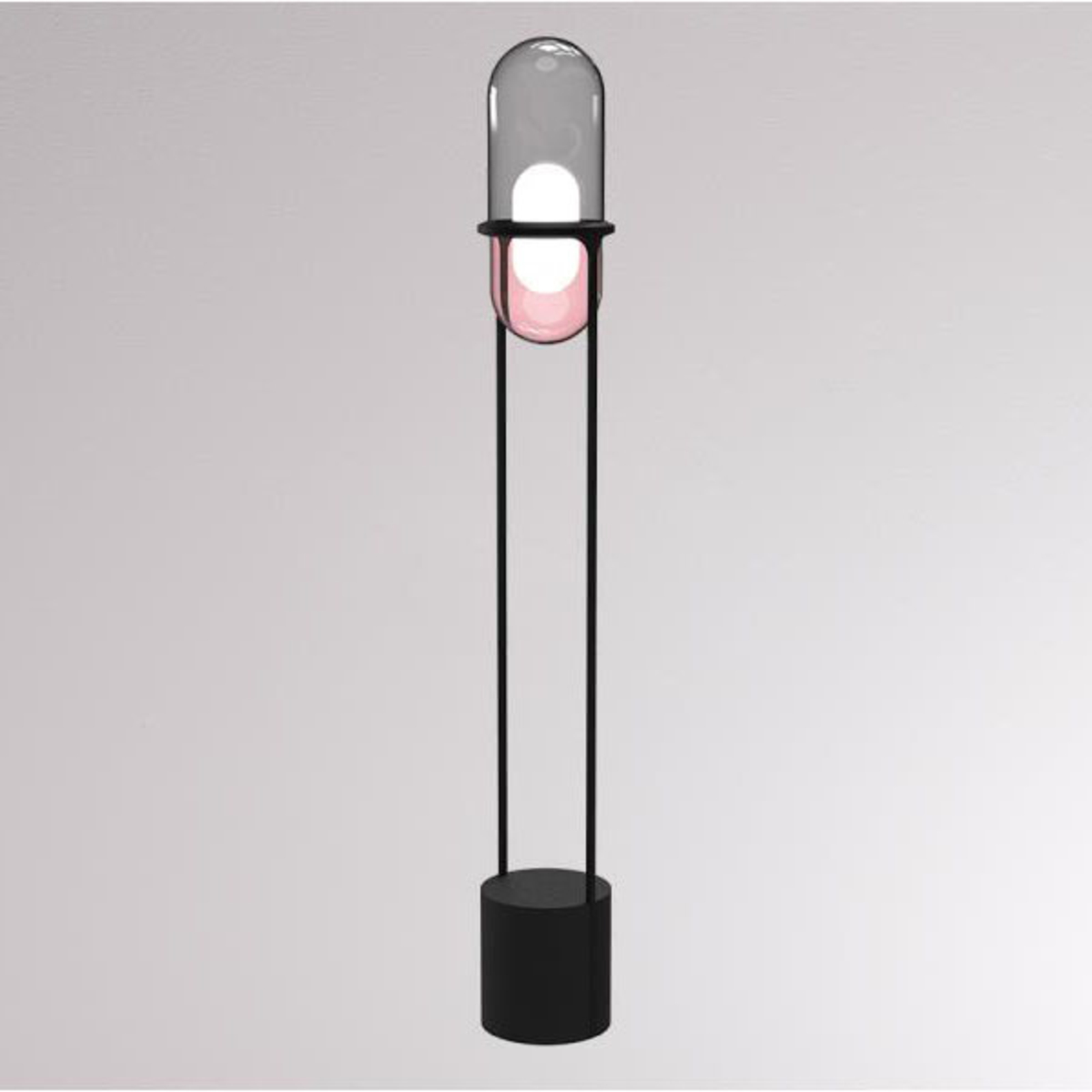 LOUM Pille lampa stojąca LED szara/różowa