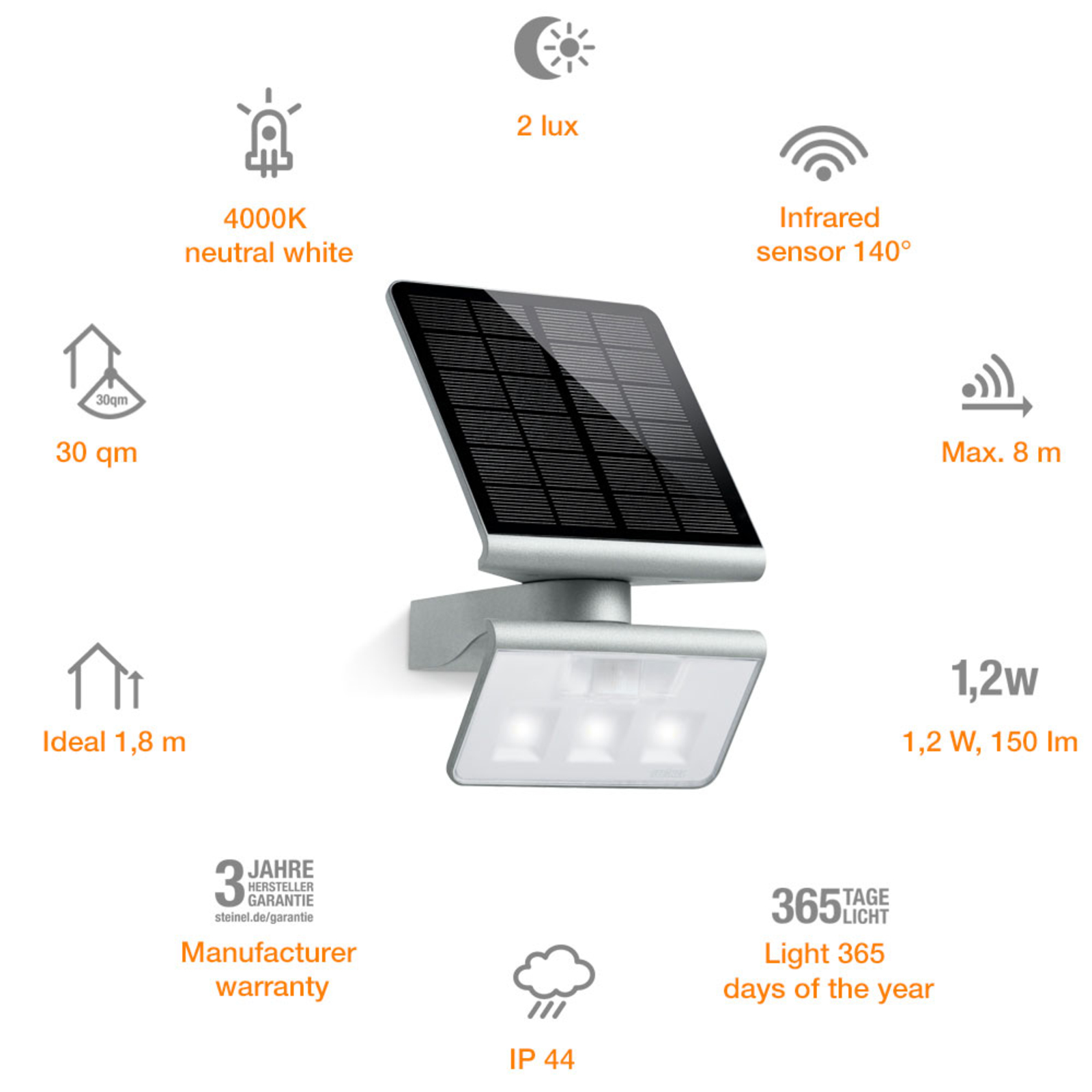 STEINEL XSolar L-S Solar-LED-Außenwandlampe