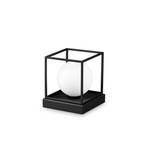 Candeeiro de mesa Ideal Lux Lingotto altura 15 cm preto, vidro opalino