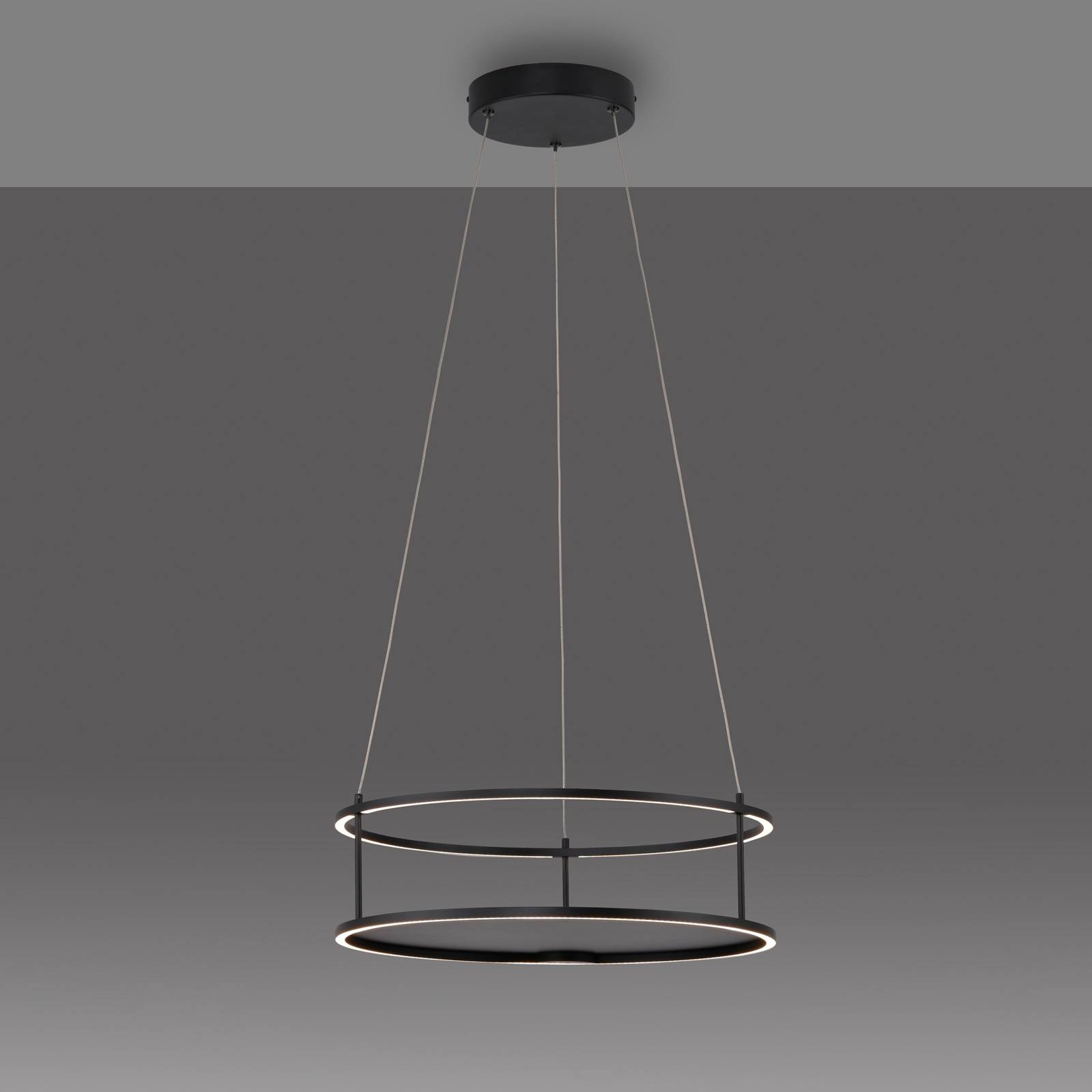 Paul Neuhaus lampa wisząca LED Contura, czarna, Ø 50 cm