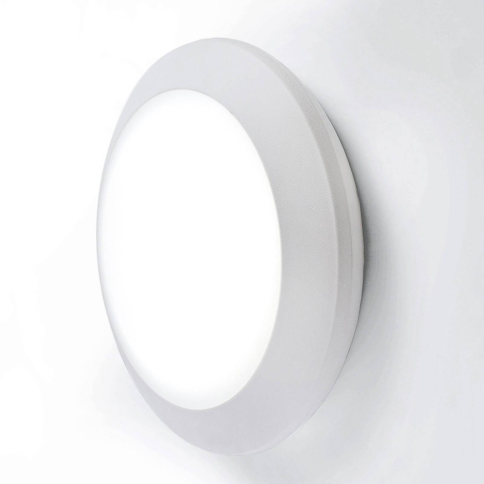 Fumagalli Berta LED outdoor wall light Ø27.5cm white 11W CCT, cast resin, PMMA, GX53, 11 W