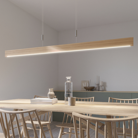LED-Pendellampe Lise, höhenverstellbar Eiche natur