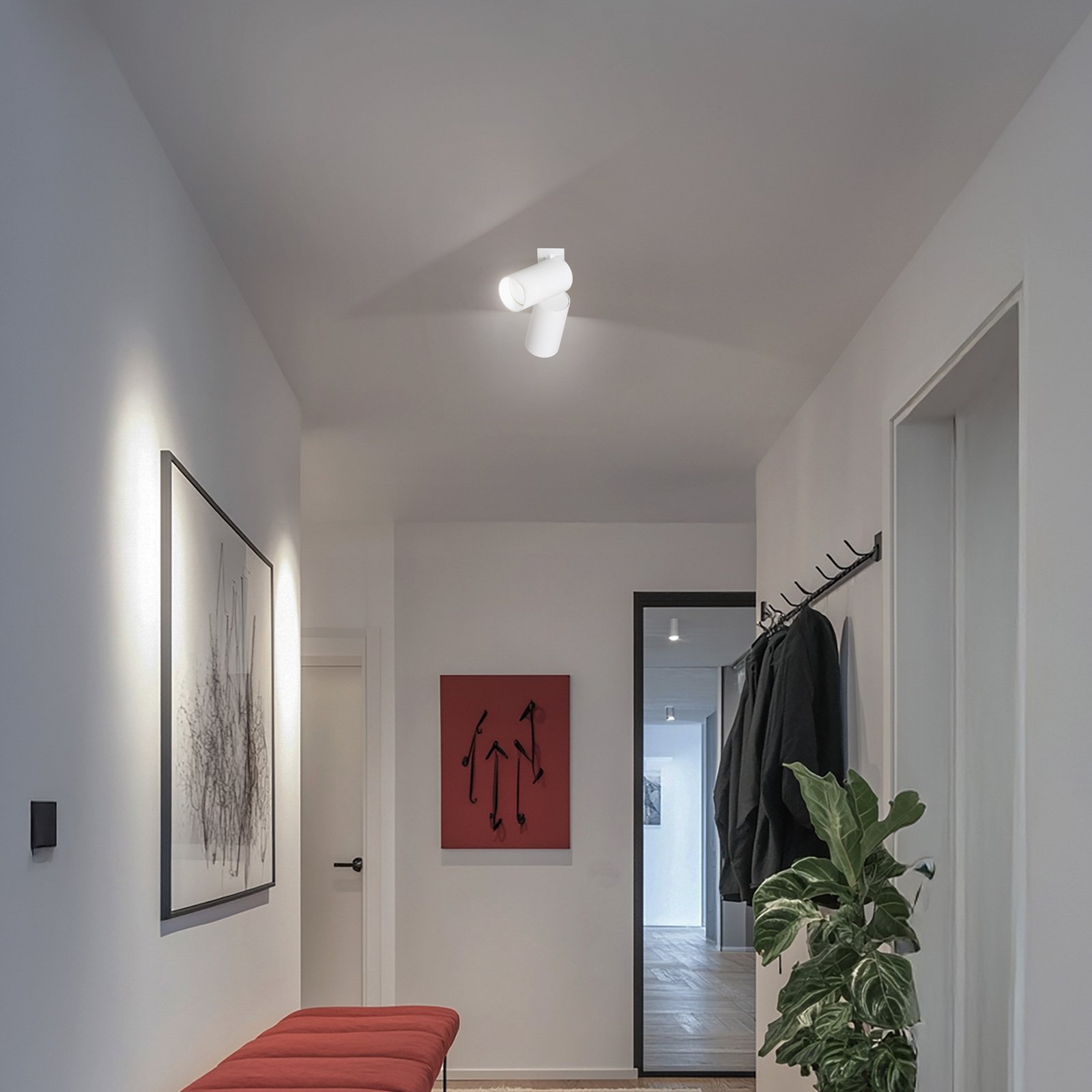 Inbouwspots Mono Surface II, 2-lamps, wit, GU10