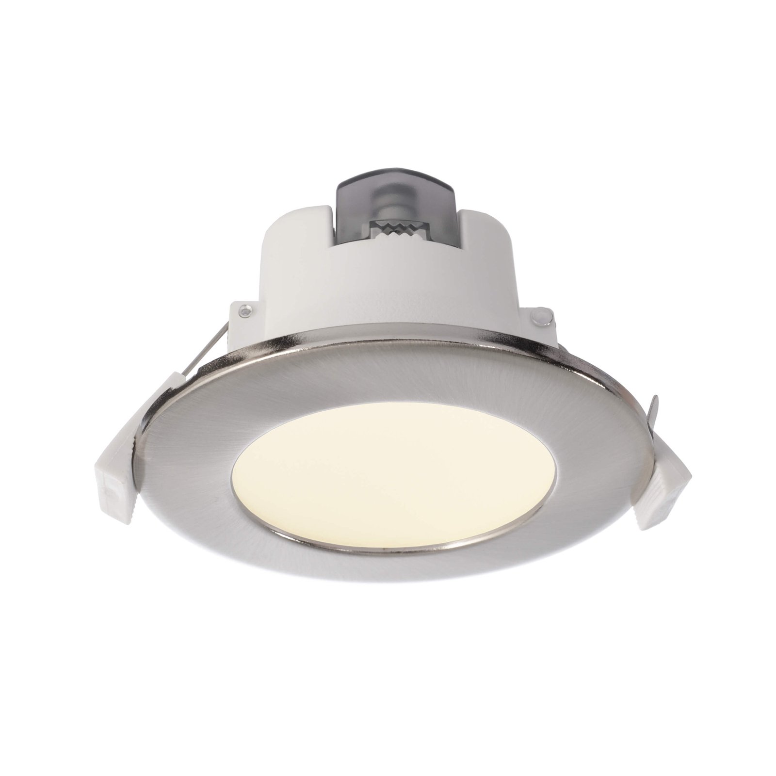 Acrux LED recessed ceiling light, matt silver, dimmable, CCT