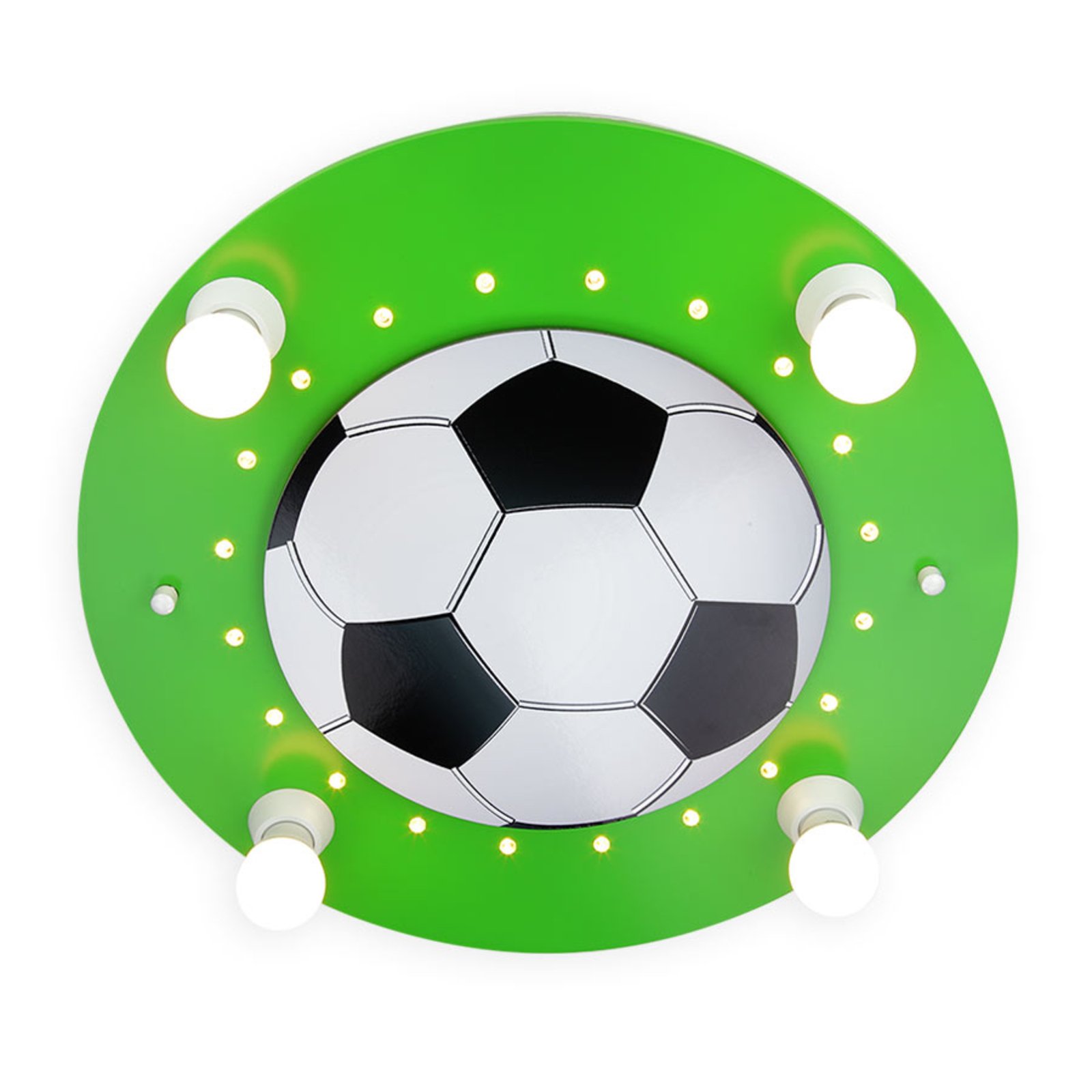 Lampa sufitowa Piłka nożna, 4-pkt. zielono-biała