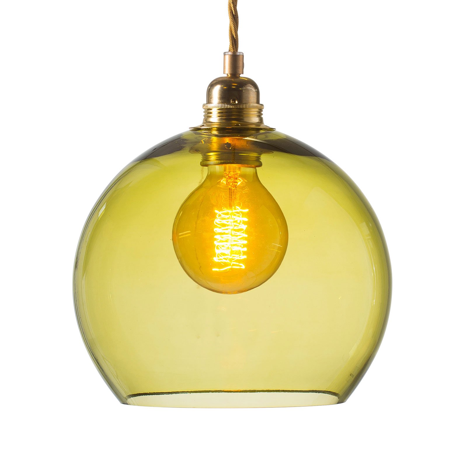 EBB & FLOW Rowan viseča svetilka zlata/olivčno zelena Ø 22cm