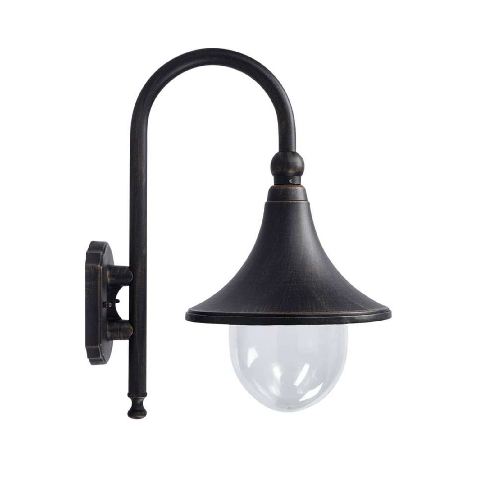 Daphne Candeeiro de Parede Exterior Antique Black - Lindby