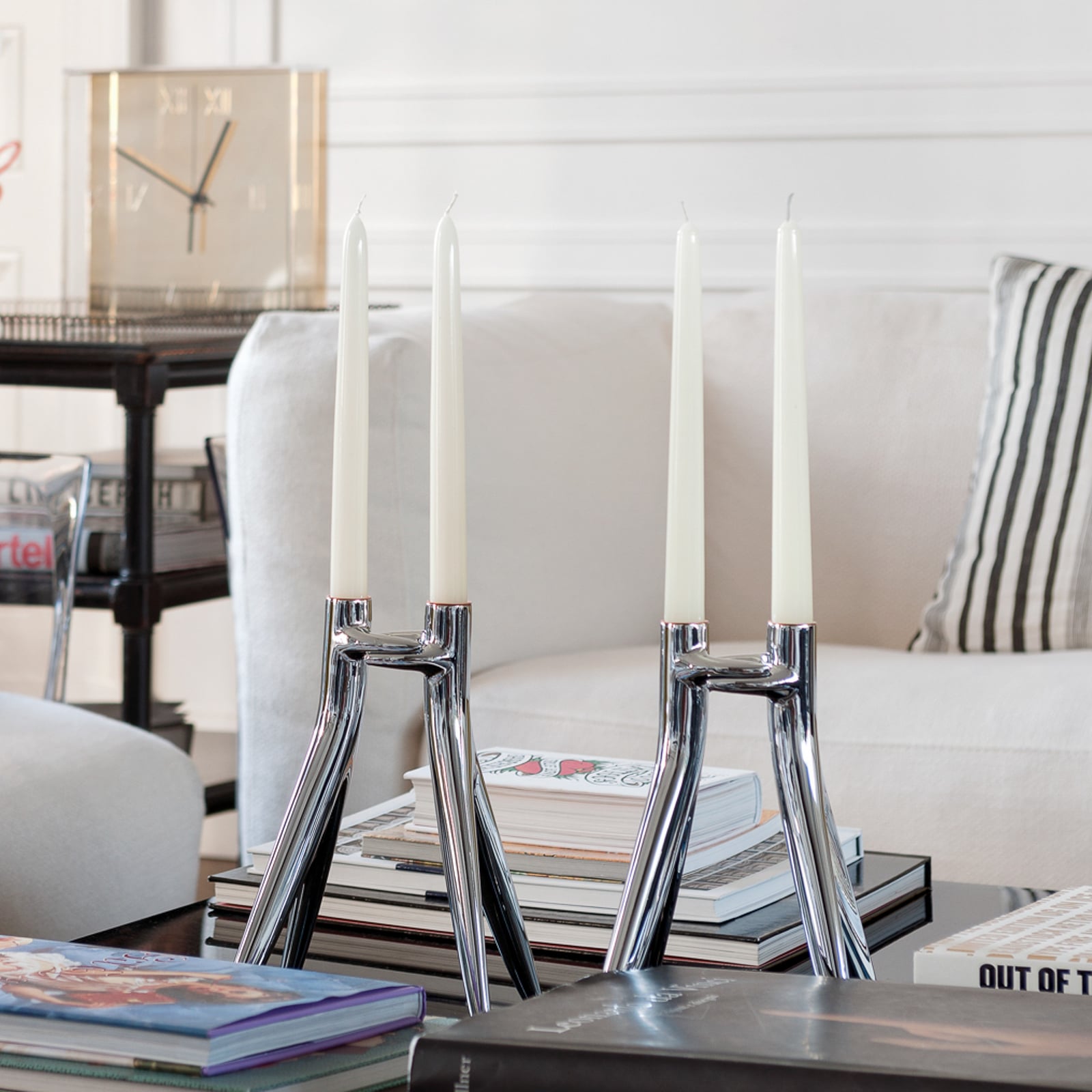 Abbracciaio Kerzenhalter, chrom, Höhe 25 cm, Alu - Kartell