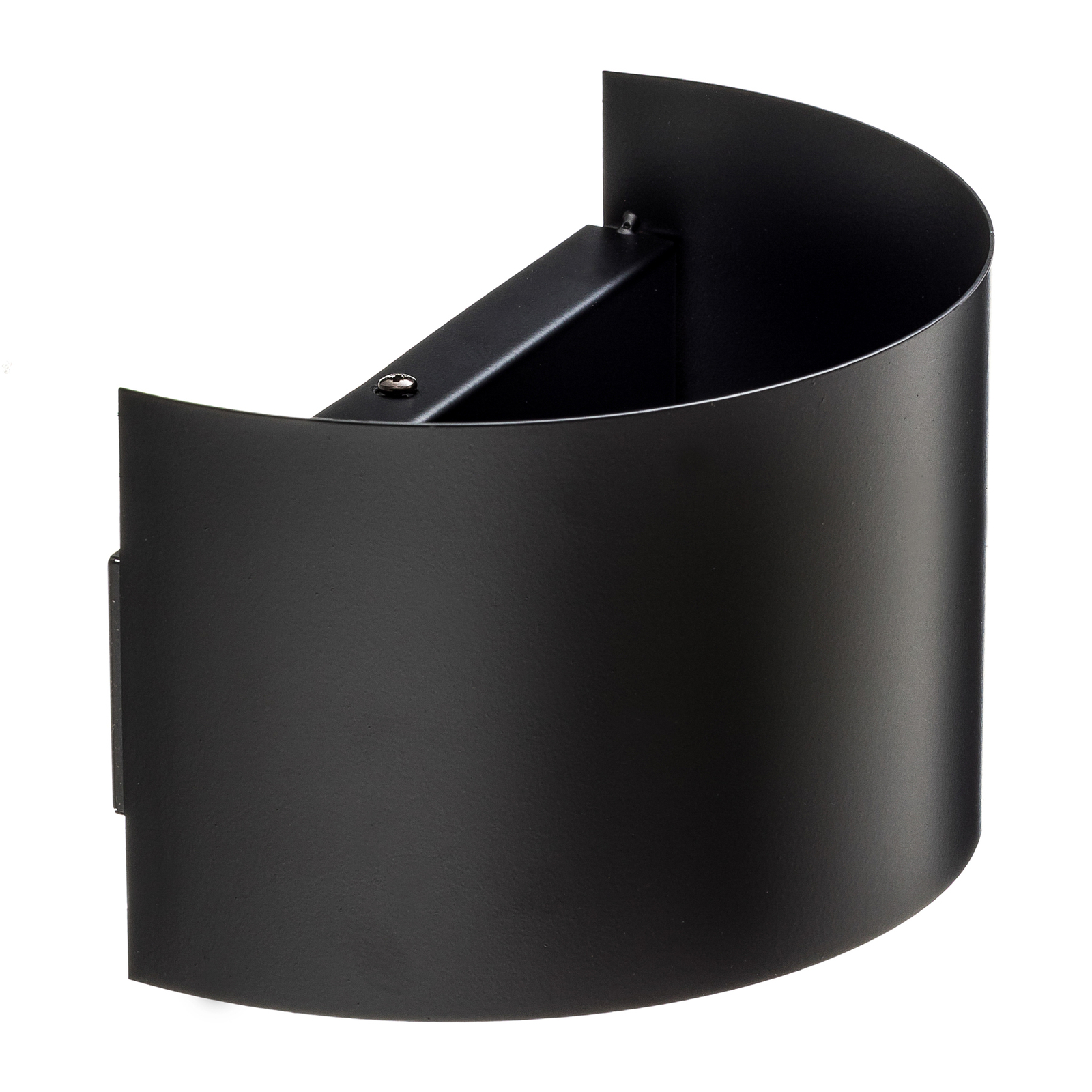 Wandlamp Fold met gewelfde kap in zwart