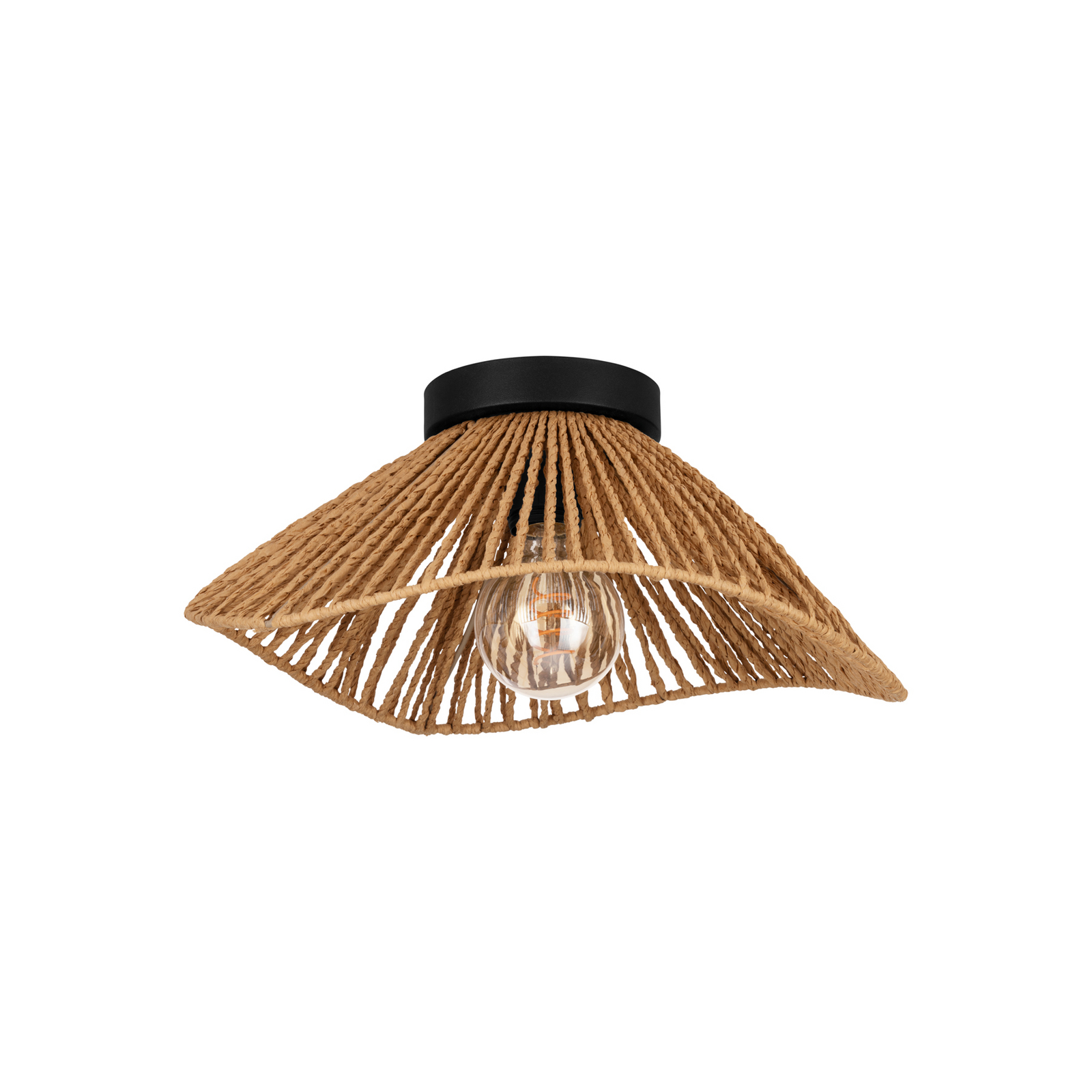 Stropna svetilka Lavister, črna/naravna, papir