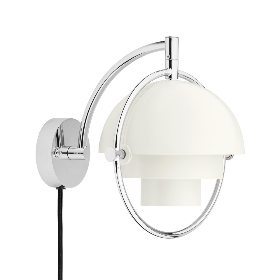 Gubi Multi-Line vägglampa krom/vit metall G9, vit från Gubi