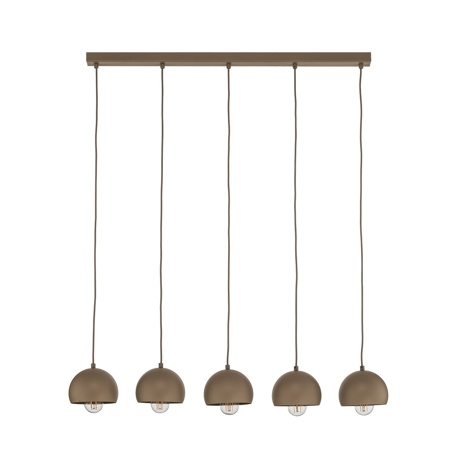 Hängelampe Sool, beige, Länge 95 cm, 5-flammig, Metall, E27