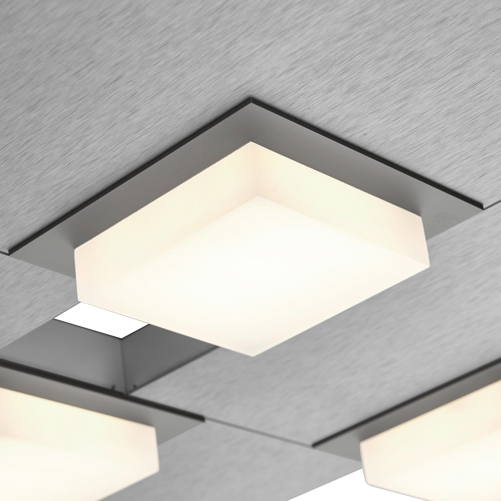 BANKAMP Quadro LED-plafondlamp 32 W zilver