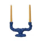 ferm LIVING Candlestick Ditto Double, blue, ceramic