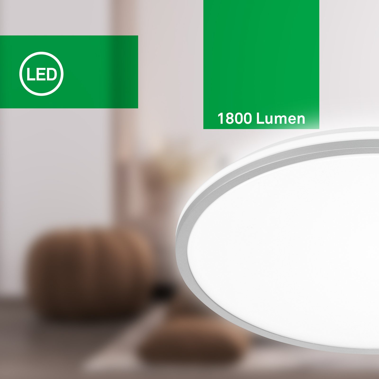 LED-Deckenleuchte Pulap A, chrom matt, Ø 33 cm, Kunststoff