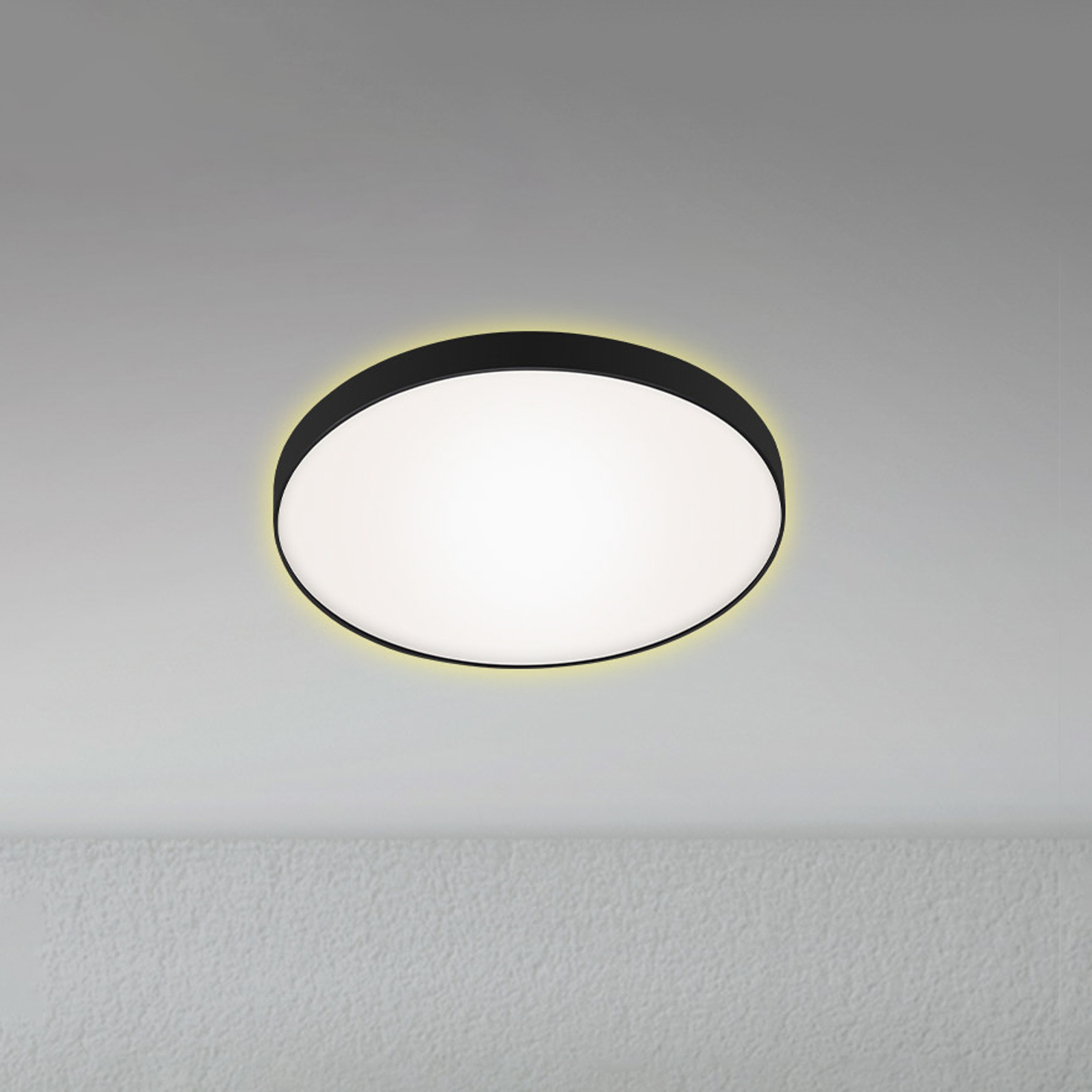 LED plafondlamp Flet met backlight, Ø 28,5 cm