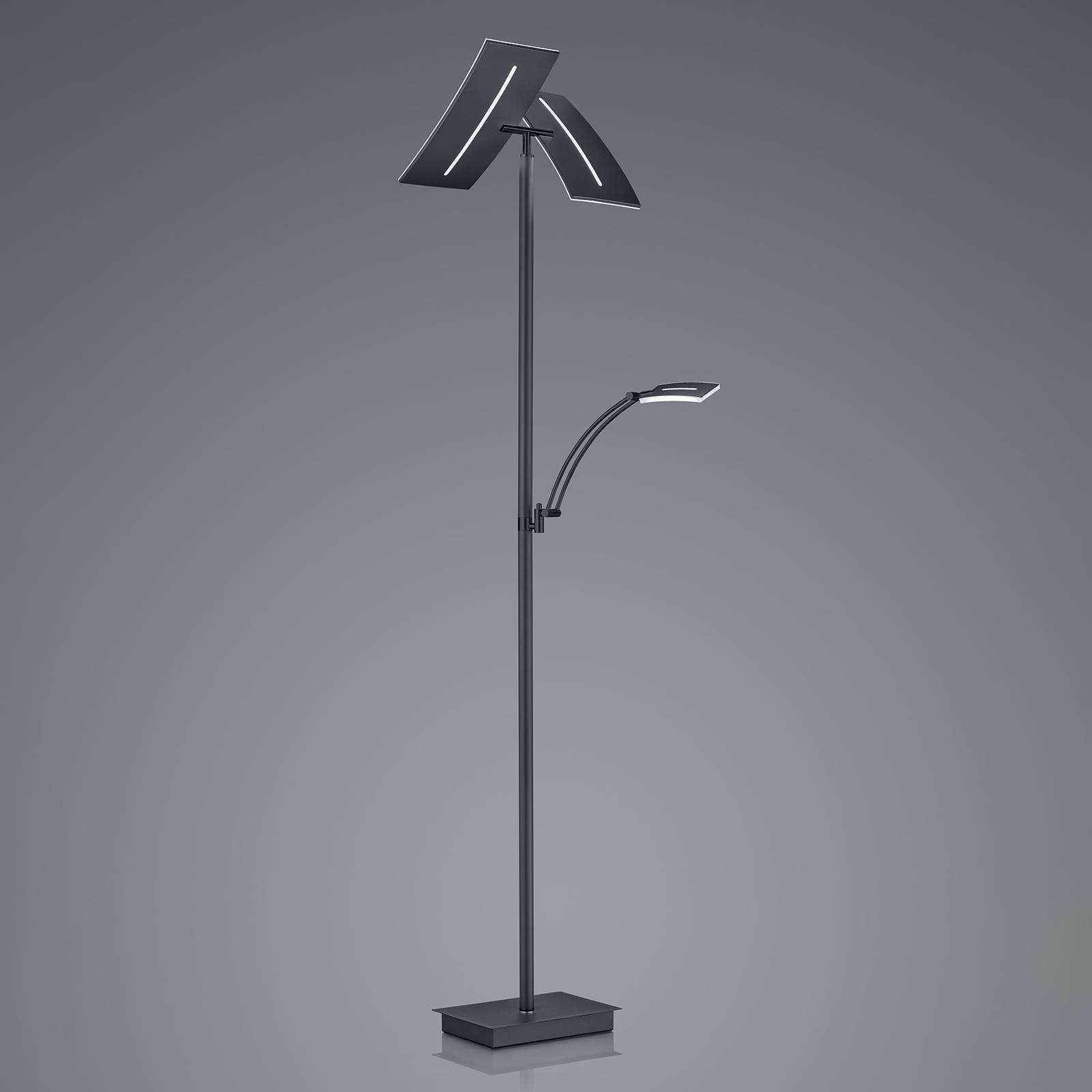 Lampa stojąca LED Dual z lampką do czytania, czarna