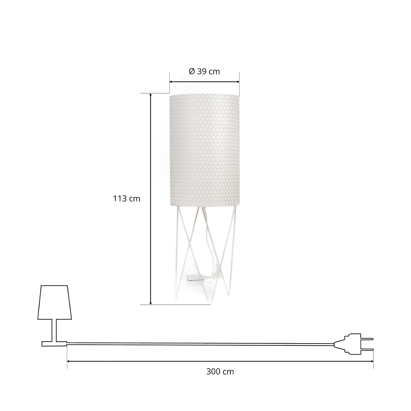 GUBI Pedrera PD2 Stehleuchte mit Dimmer, weiß