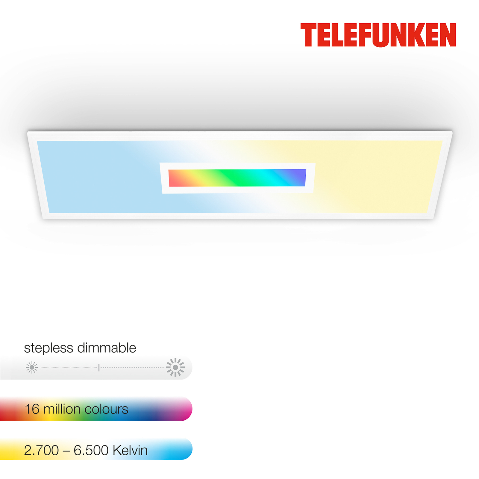 Pannello LED Centerlight bianco telecomando RGB 100x25cm