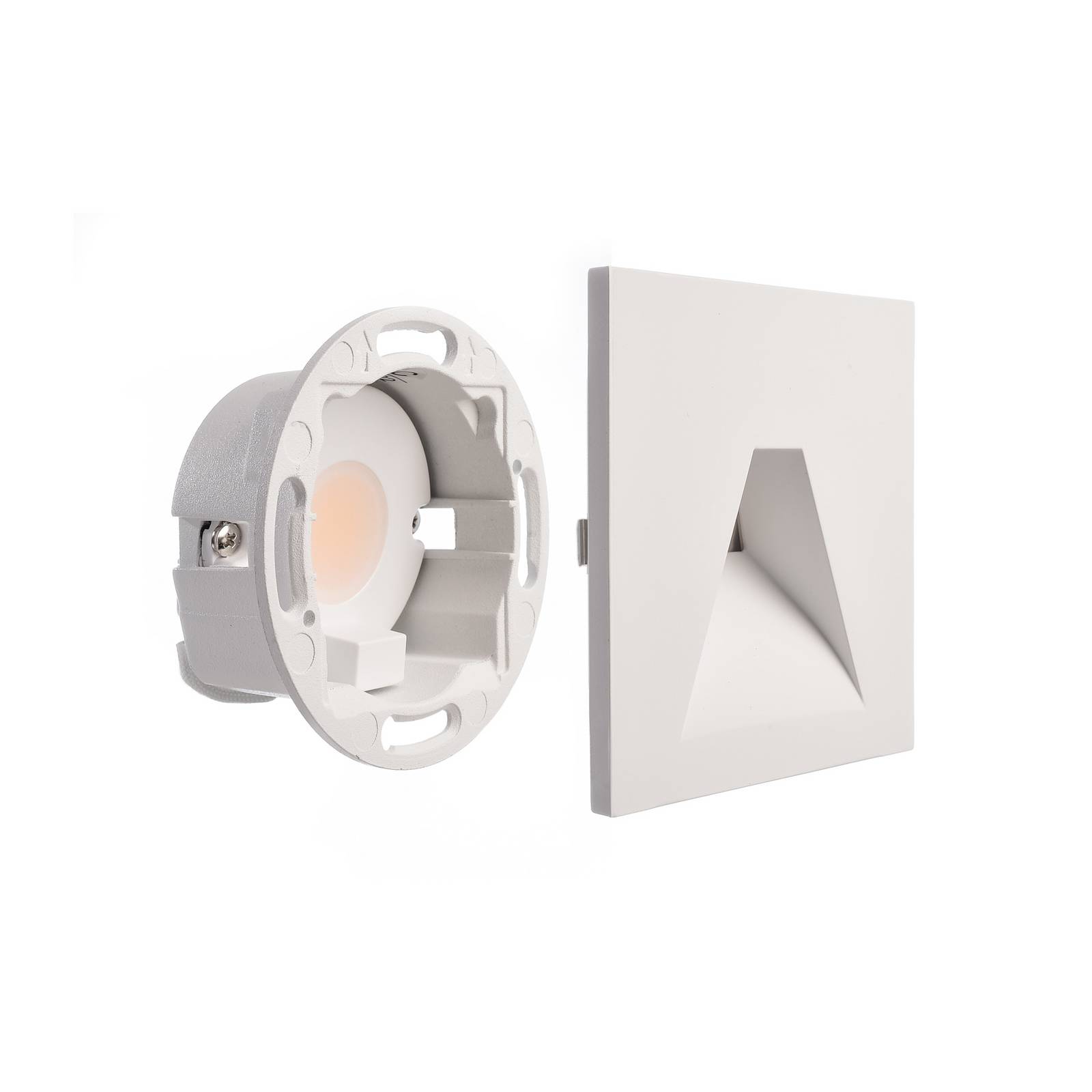 Oprawa wpuszczana ścienna LED SET Alwaid, biała 8 x 8 cm kąt 2 700 K