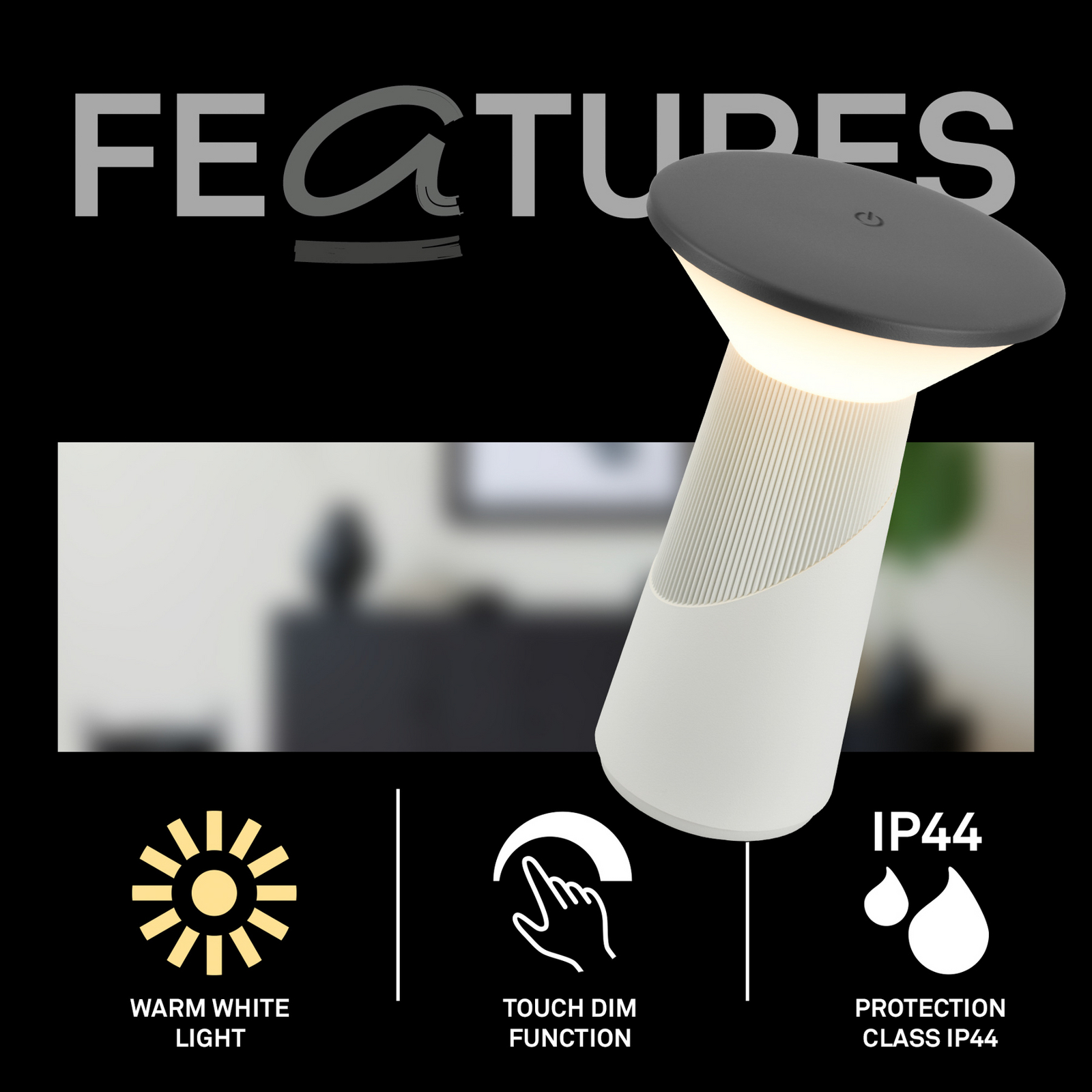 LED-akkukäyttöinen pöytälamppu Pilia, antrasiitti/vaaleanharmaa, korkeus 24 cm, LED-akkukäyttöinen pöytälamppu Pilia, antrasiitti/vaaleanharmaa, korkeus 24 cm,