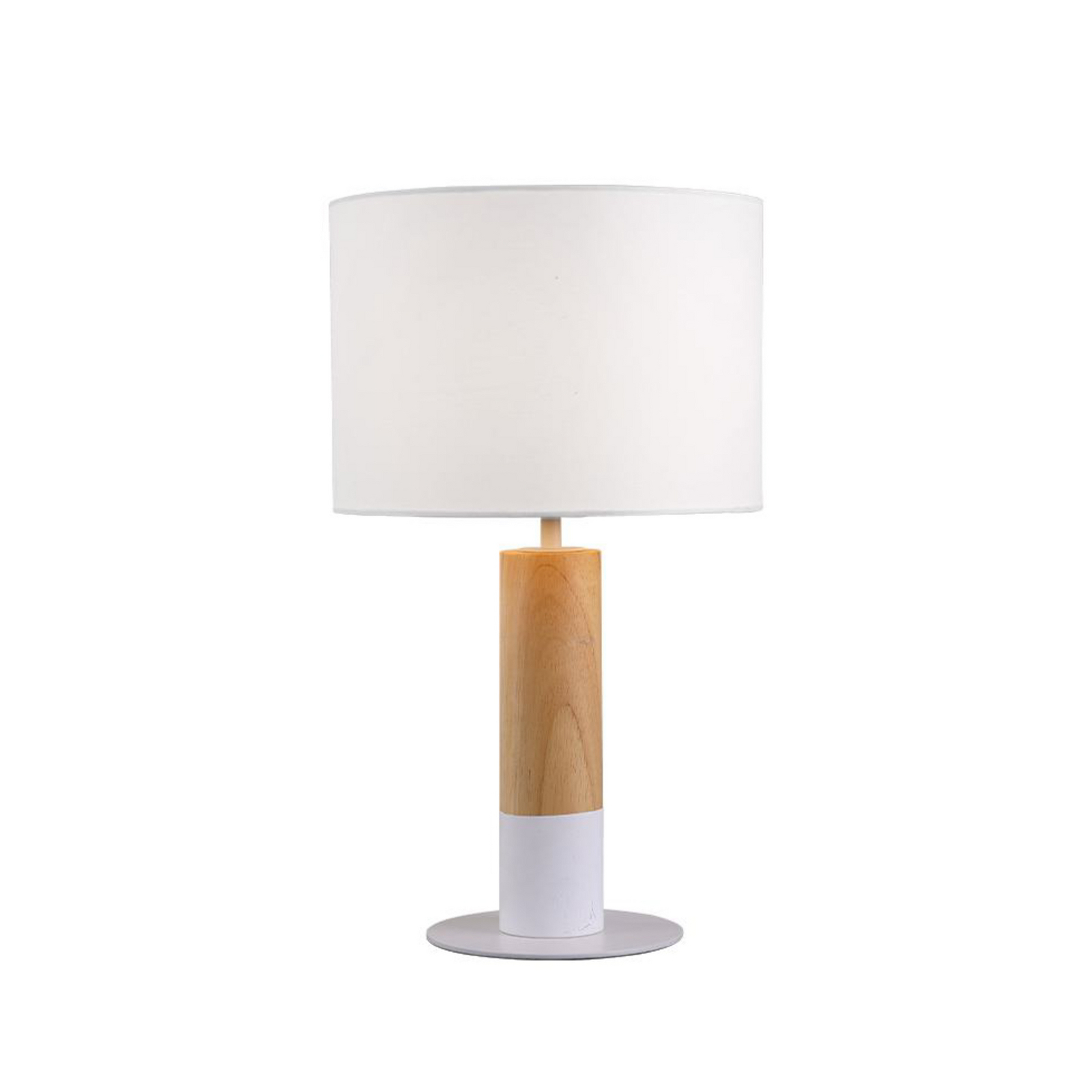 Carroll table lamp, light wood/white, height 43 cm, fabric