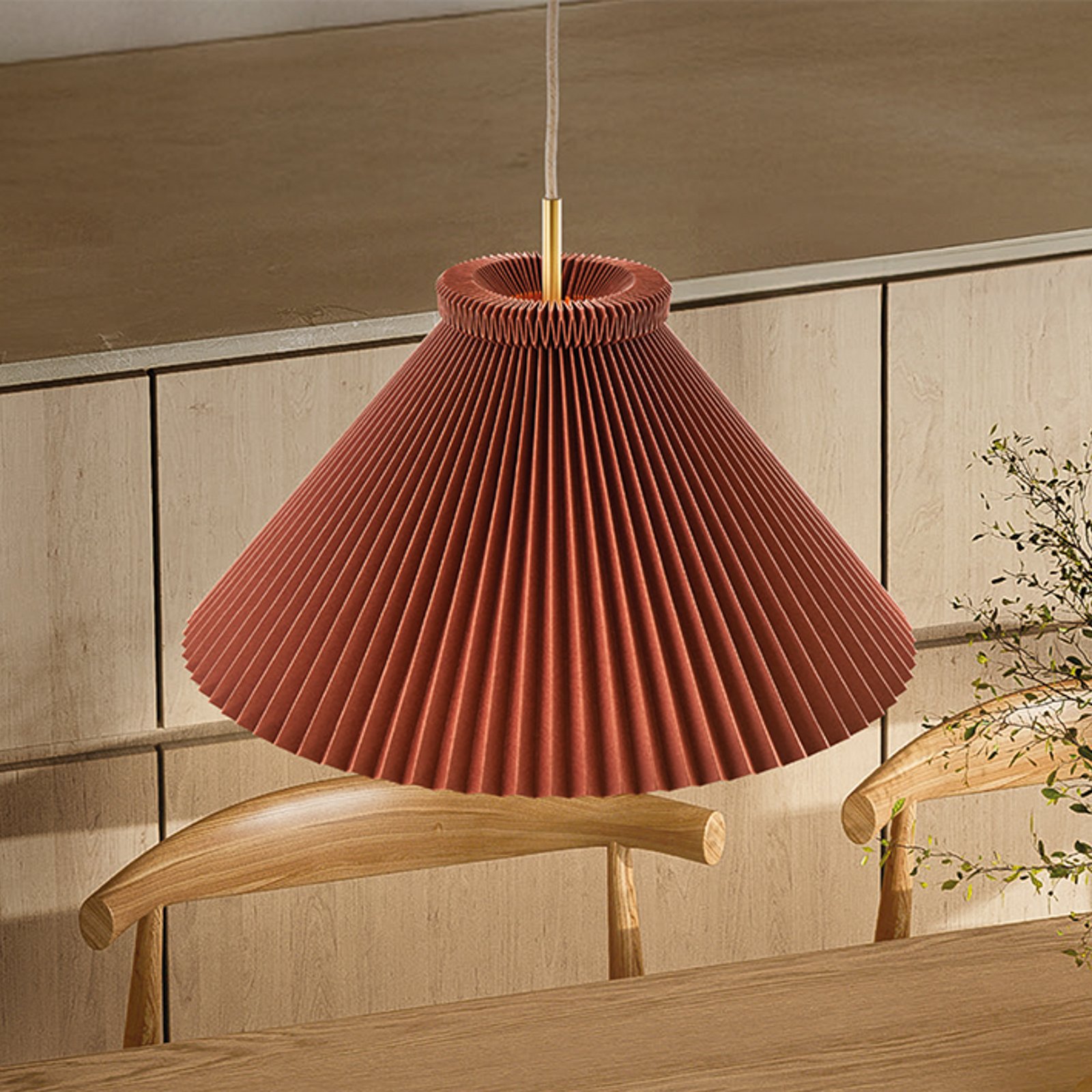 LE KLINT Hängeleuchte Model 1, braun, Papier, Ø 44 cm