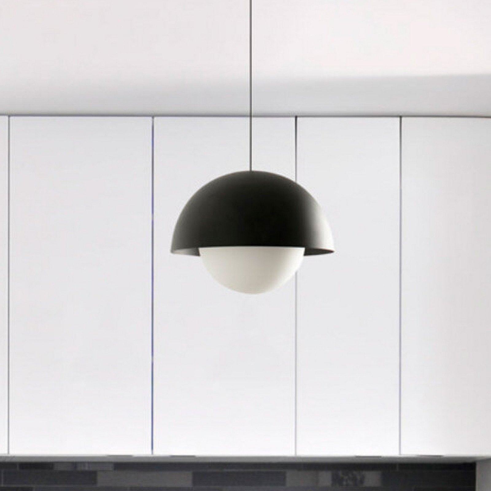 FARO BARCELONA Lampă suspendată LED Marisol negru oțel/glass Ø 30 cm - Camera de zi / sufragerie - modern - negru opal - Metal