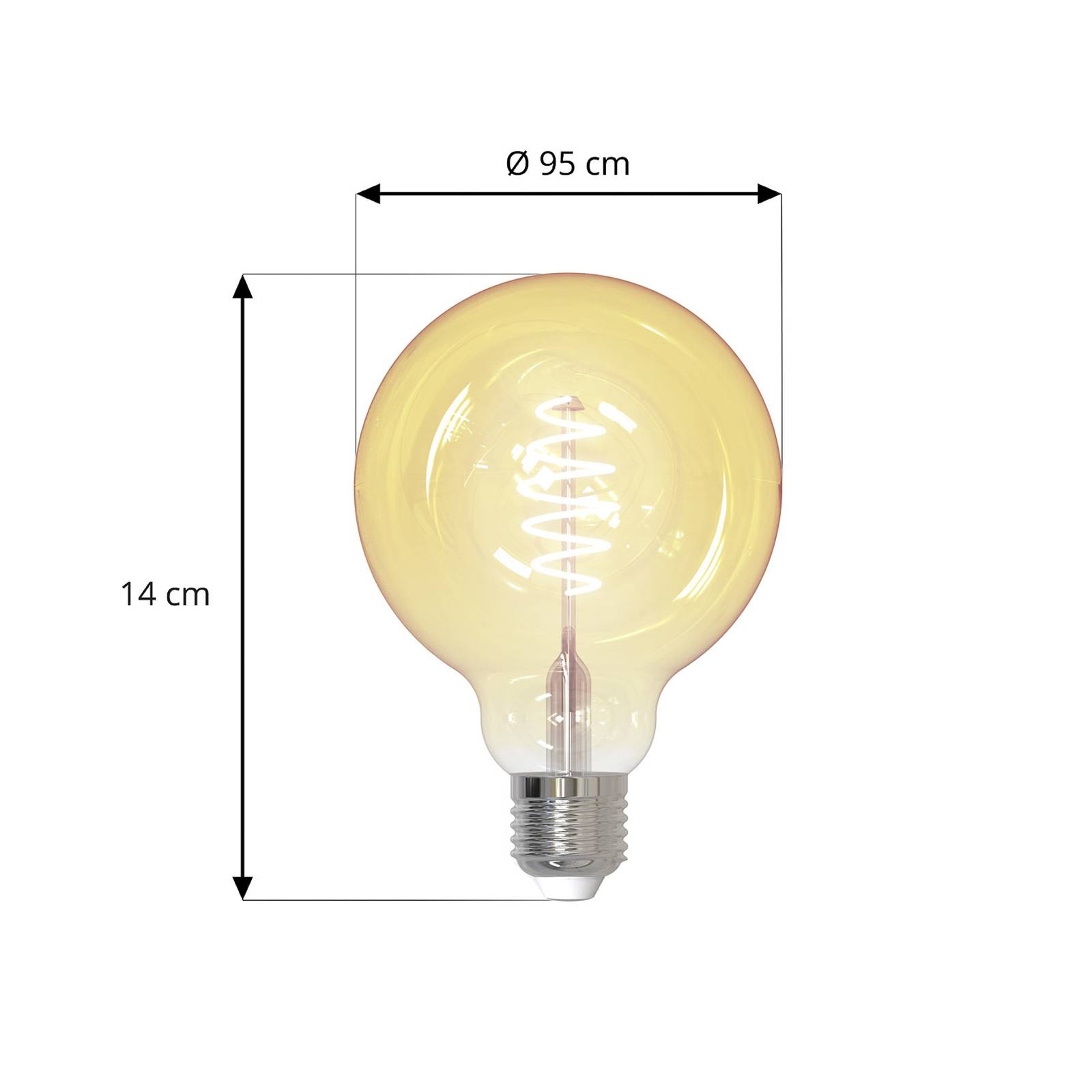 LUUMR Smart LED E27 G95 4,9W klar ZigBee Tuya Philips Hue