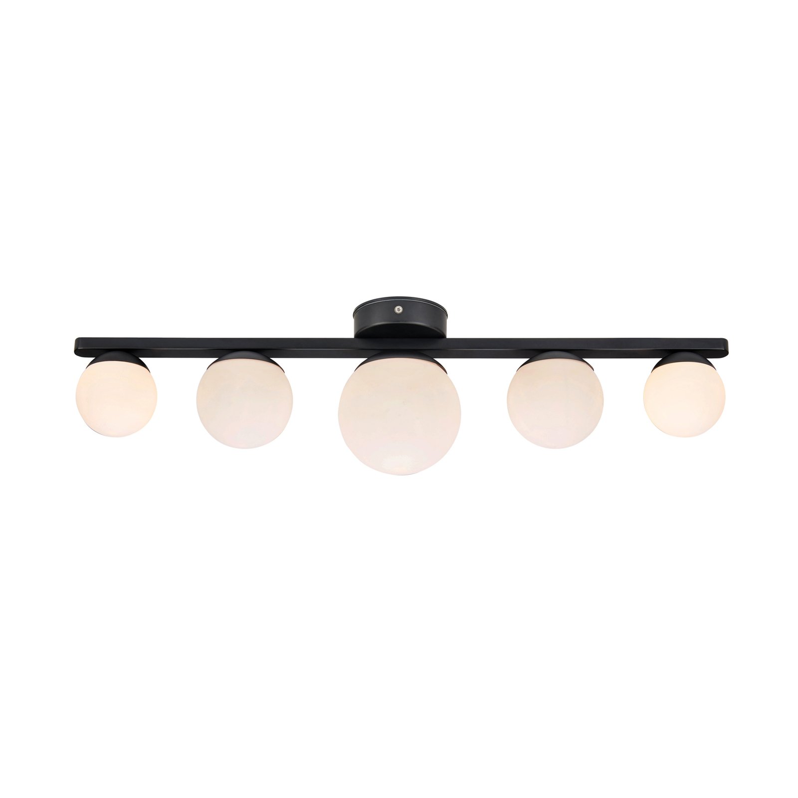 Bathroom ceiling light Puro glass shades 5-bulb