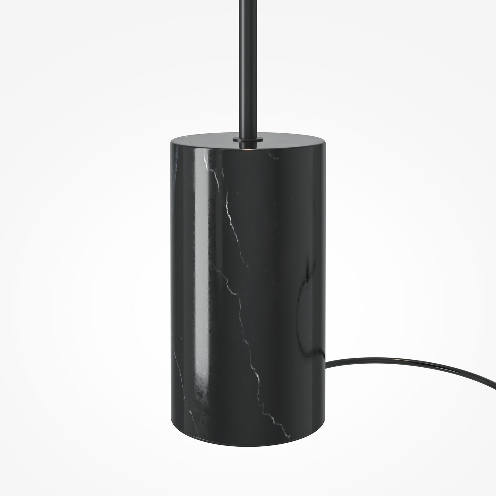 Maytoni LED floor lamp Kyoto, black, height 145 cm, marble