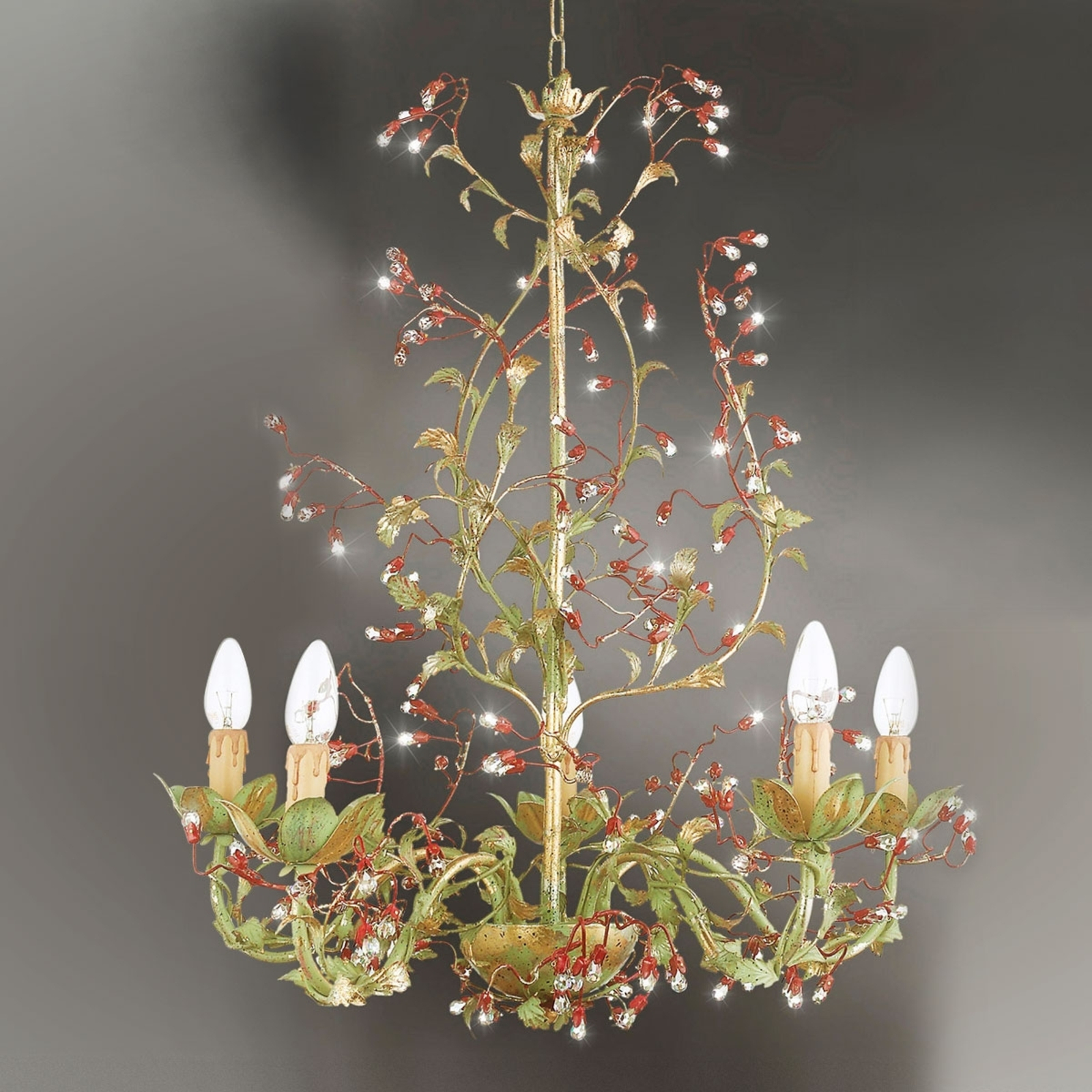 Kronleuchter Viticcio in floraler Gestaltung